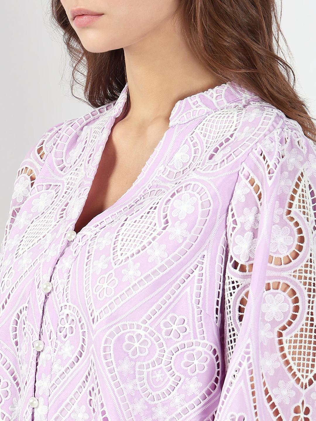 Lilac Schiffli Embroidered Top - Image 8