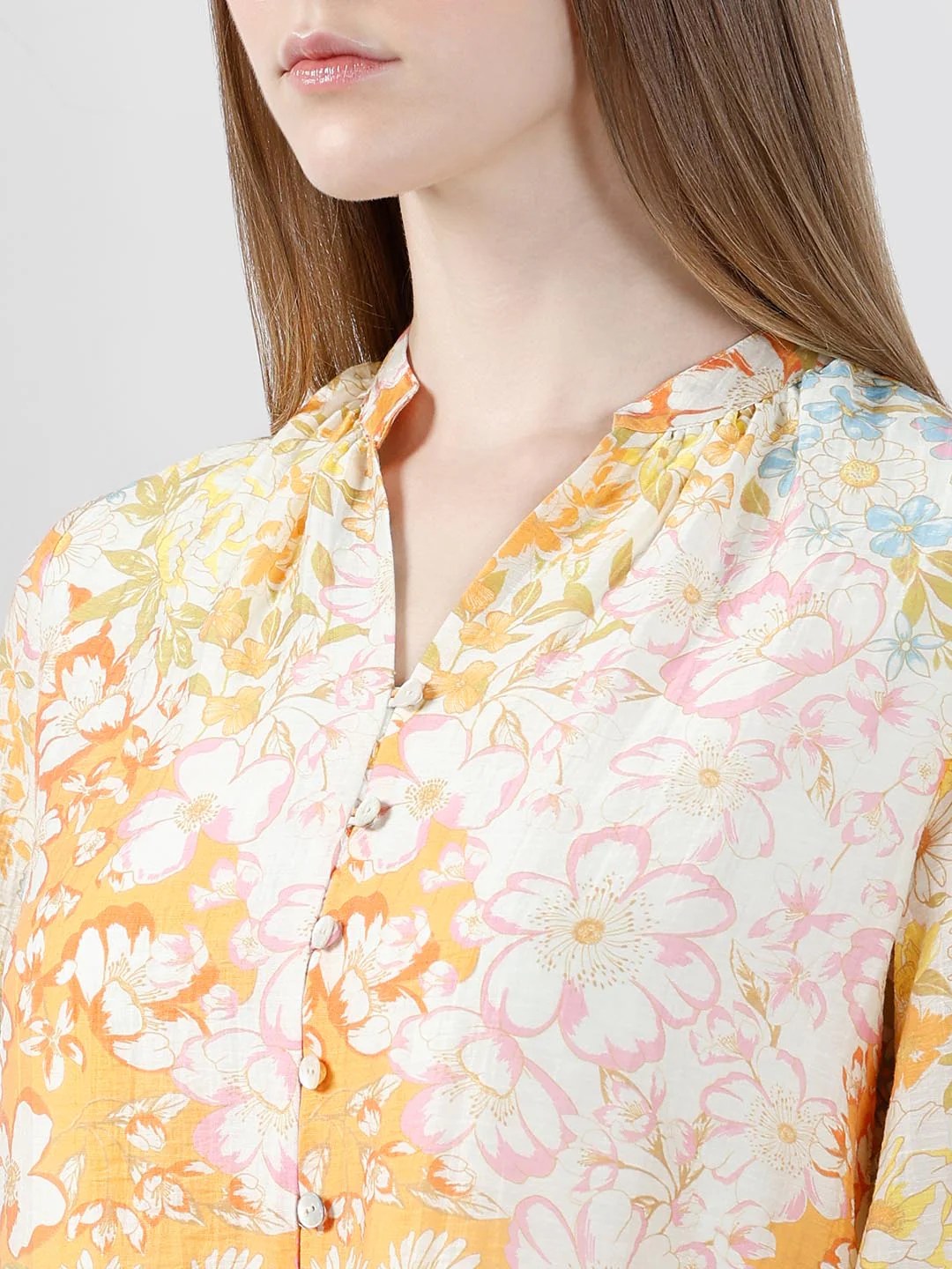 Vero Moda Yellow Floral Full Sleeves Shirt - Image 8