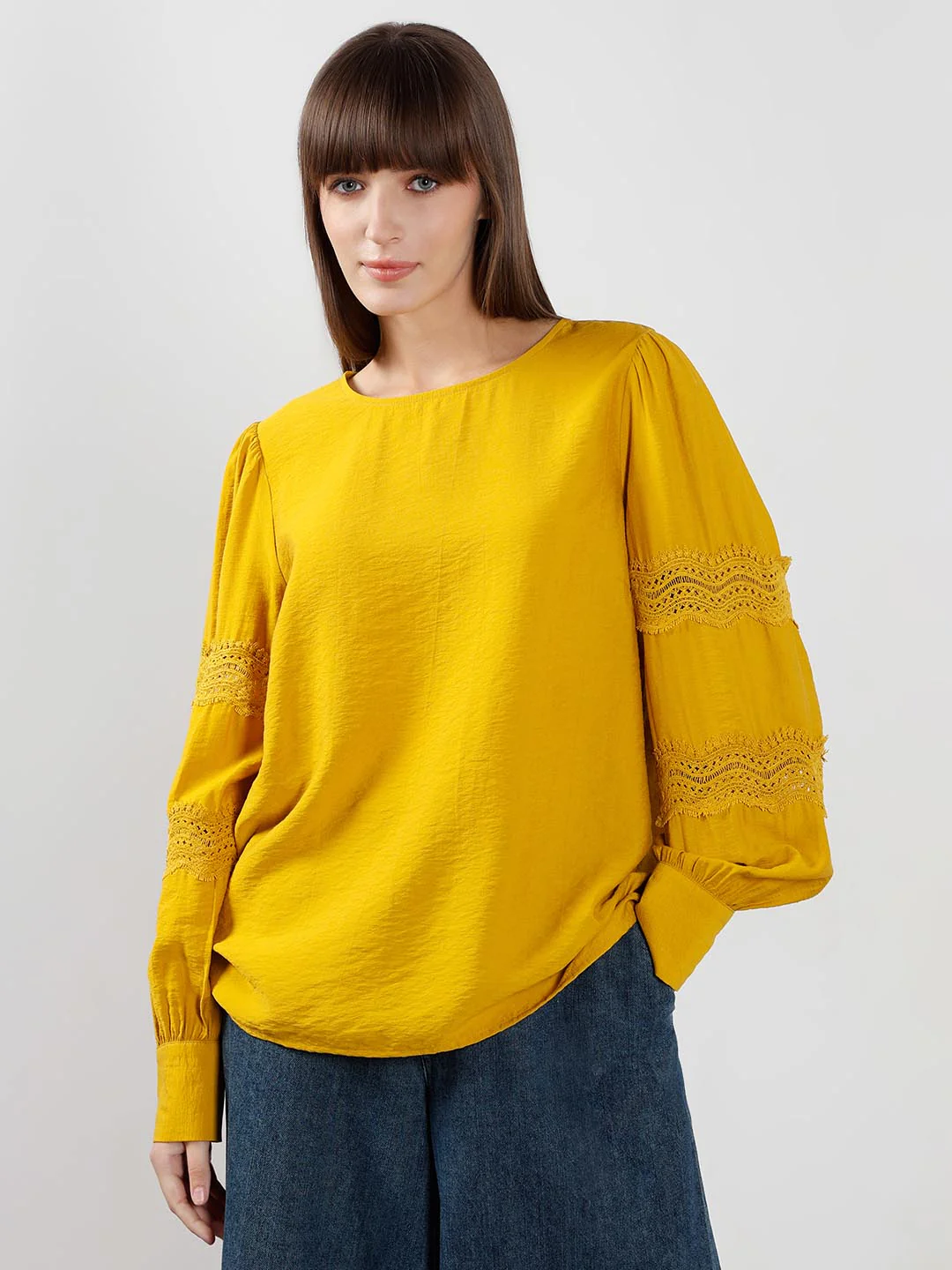 Vero Moda Yellow Puff Sleeves Top - Image 2