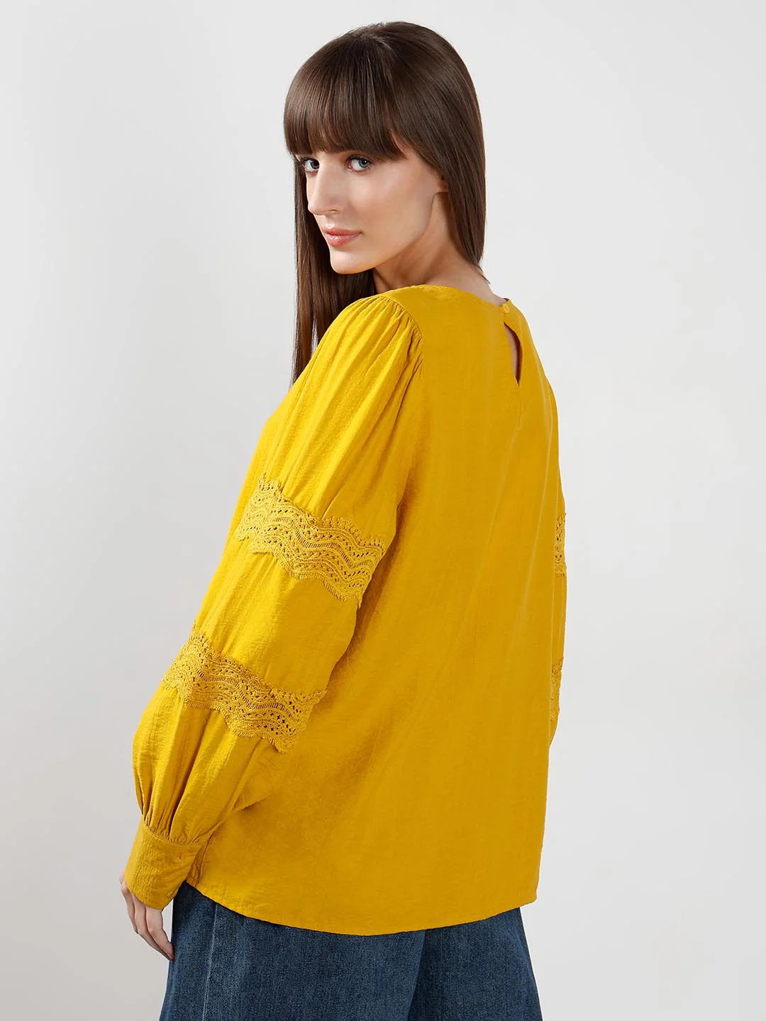 Vero Moda Yellow Puff Sleeves Top - Image 3