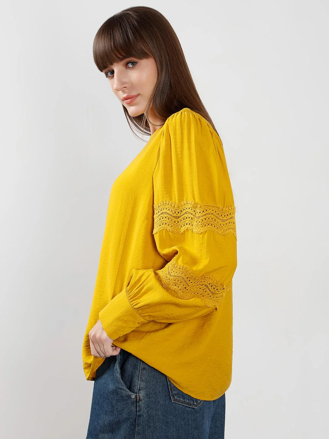 Vero Moda Yellow Puff Sleeves Top - Image 4