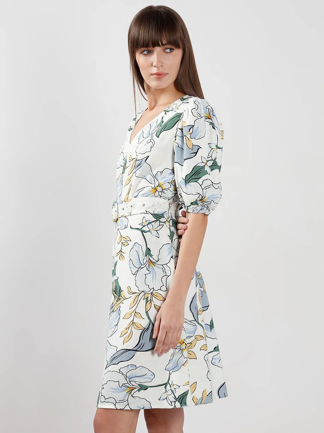 Vero Moda White Floral Printed Dress - Image 4