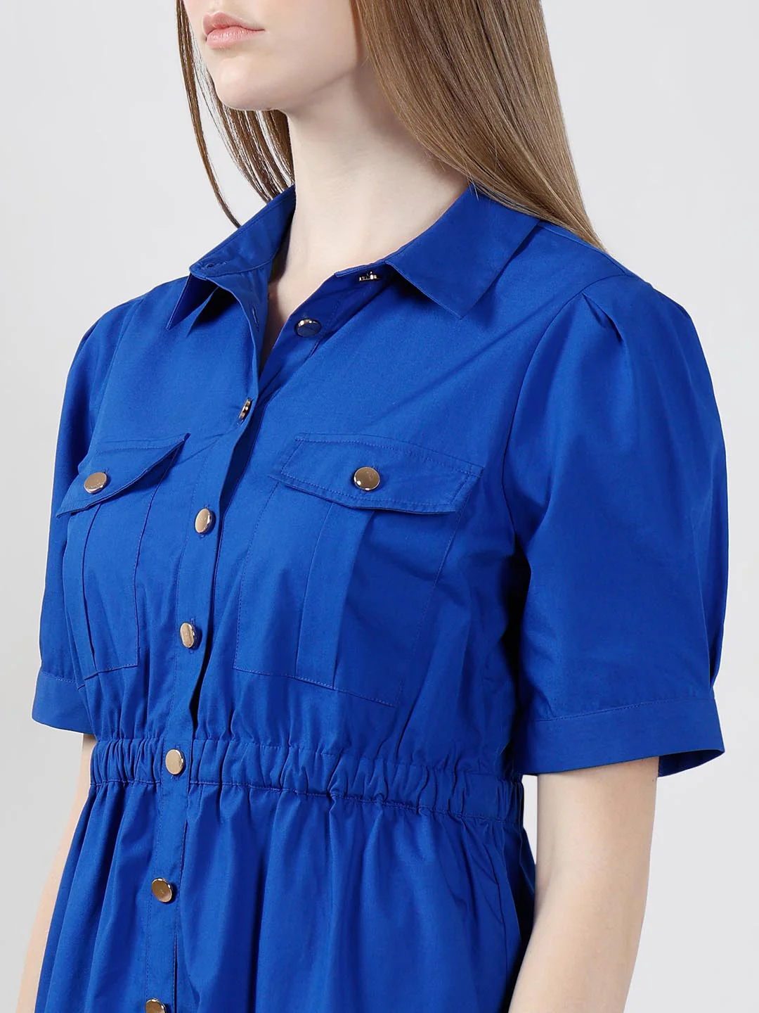 Vero Moda Blue Cotton Shirt Dress - Image 8