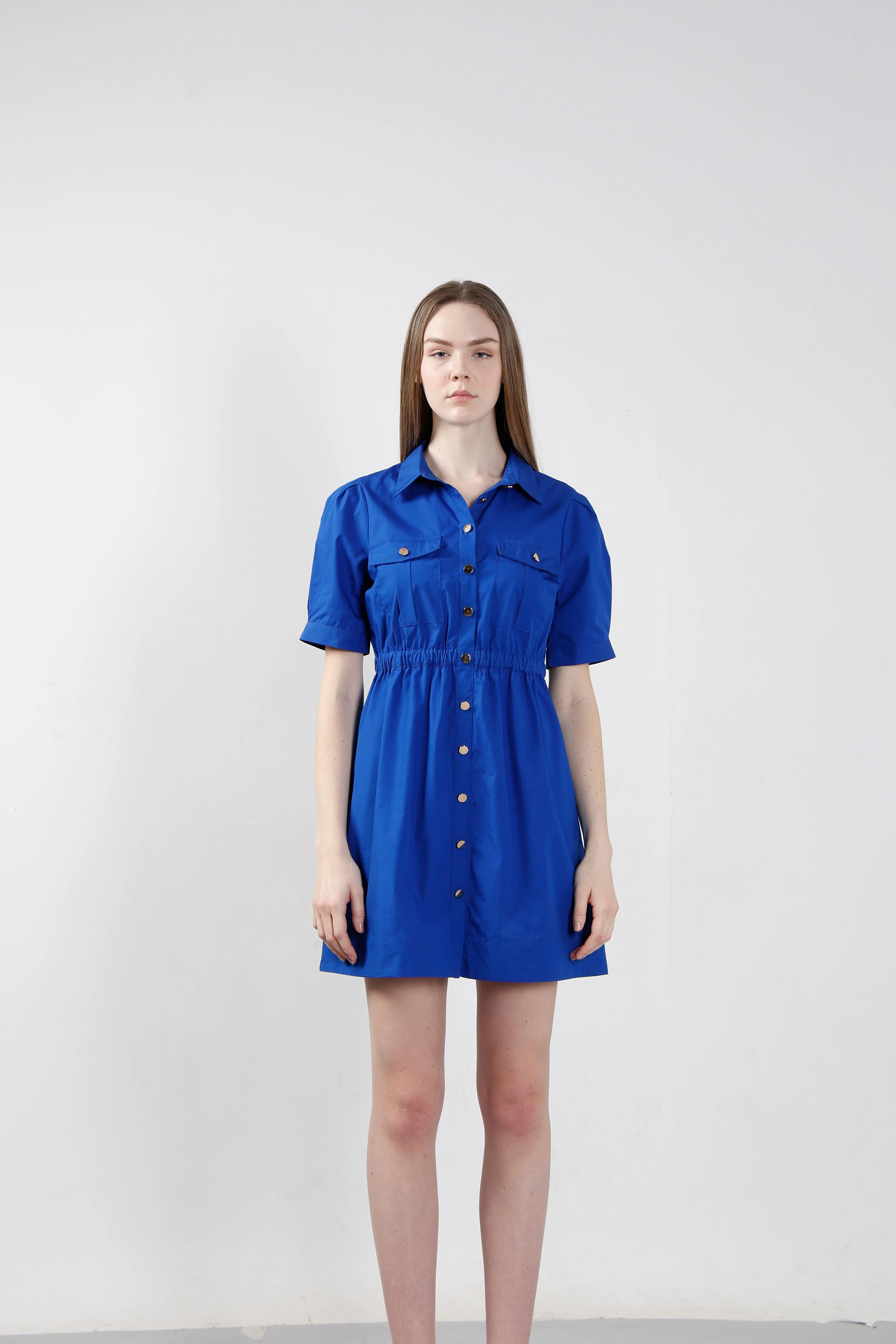 Vero Moda Blue Cotton Shirt Dress - Image 9