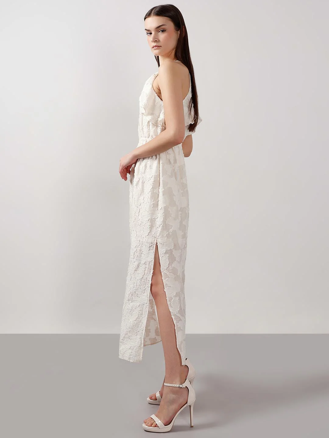 Vero Moda White Ruffle Midaxi Dress - Image 3