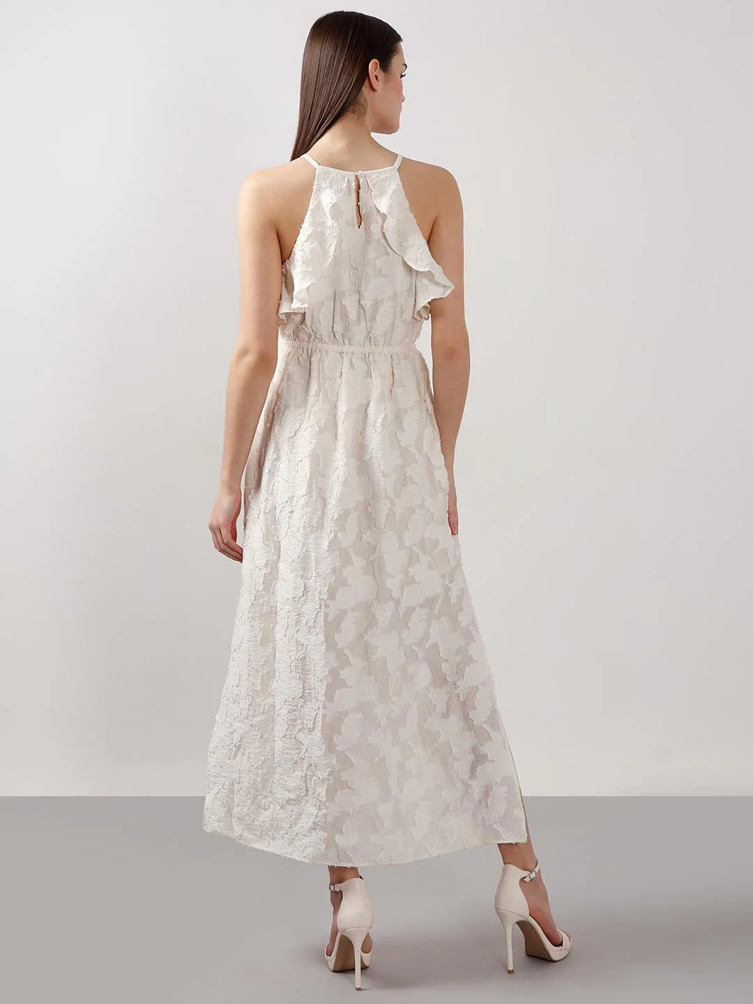 Vero Moda White Ruffle Midaxi Dress - Image 4