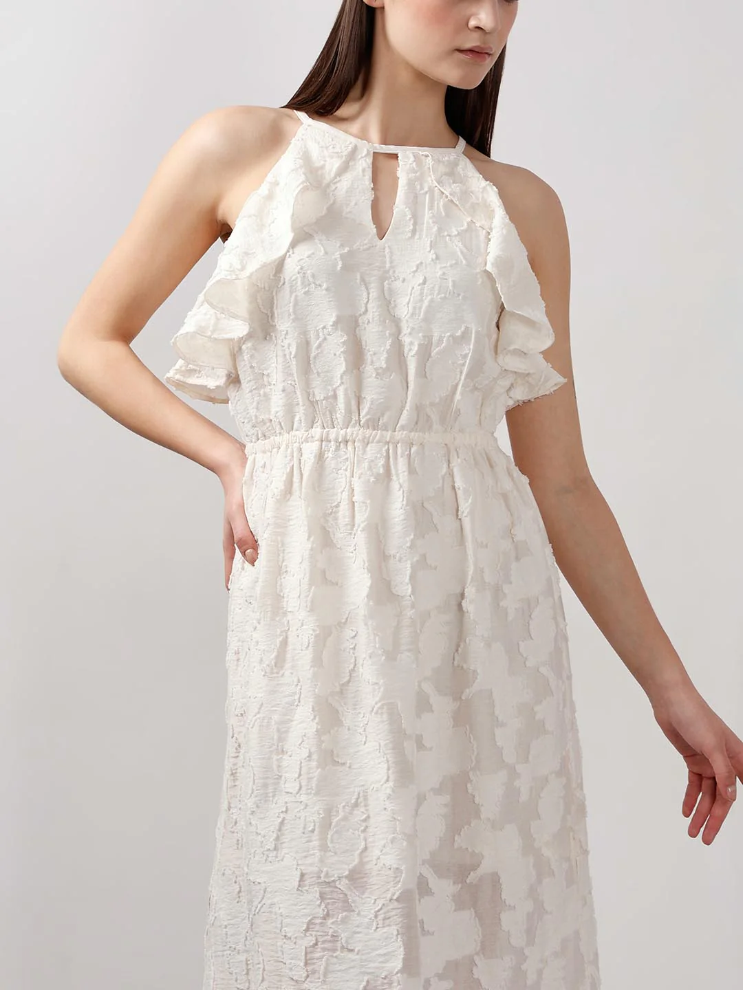 Vero Moda White Ruffle Midaxi Dress - Image 5