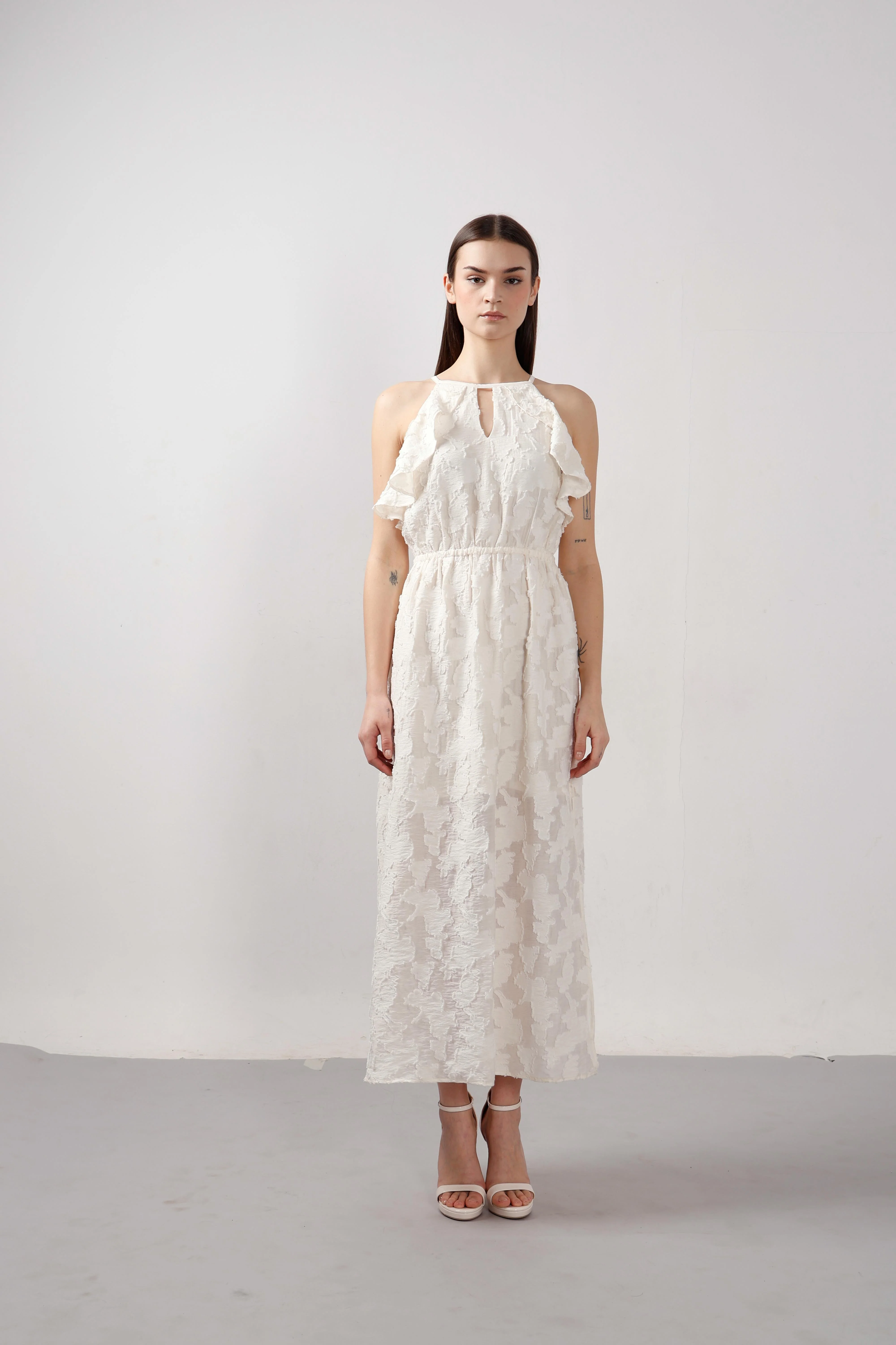 Vero Moda White Ruffle Midaxi Dress - Image 8