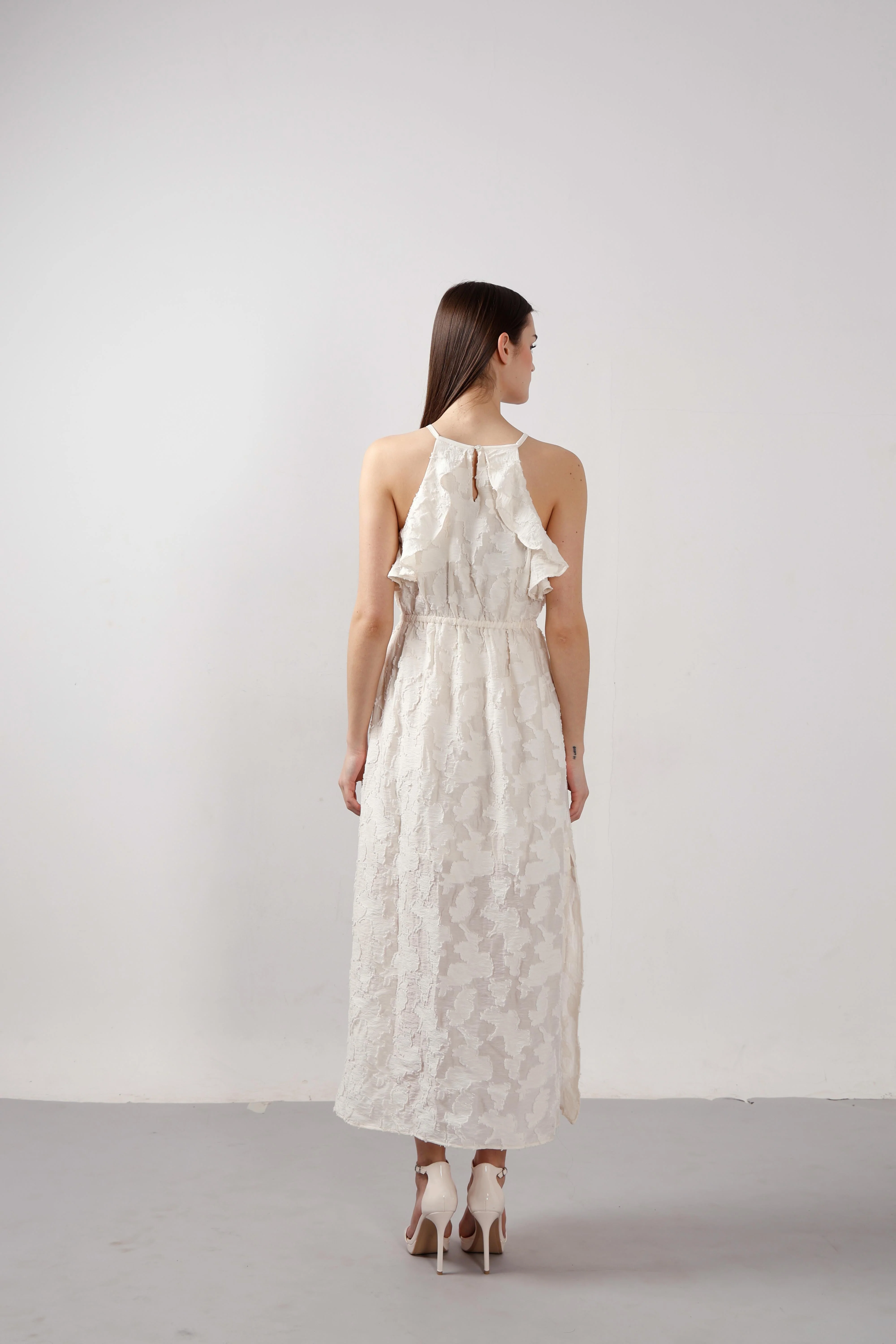 Vero Moda White Ruffle Midaxi Dress - Image 9