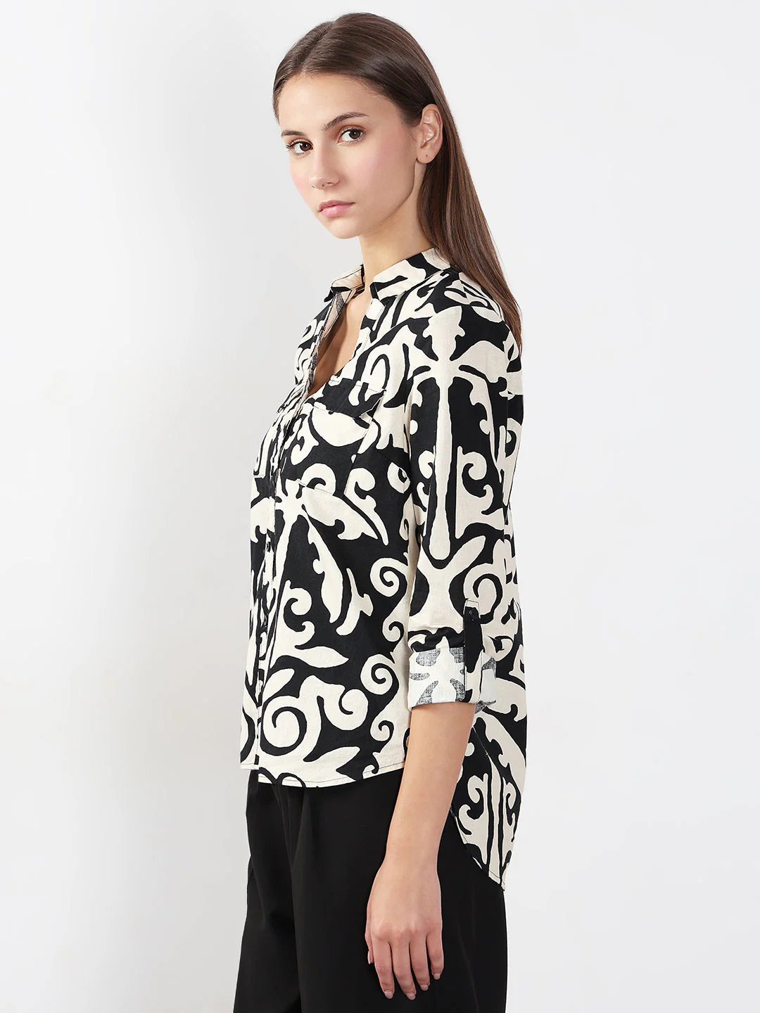 VERO MODA Black & White Printed Shirt - Image 3