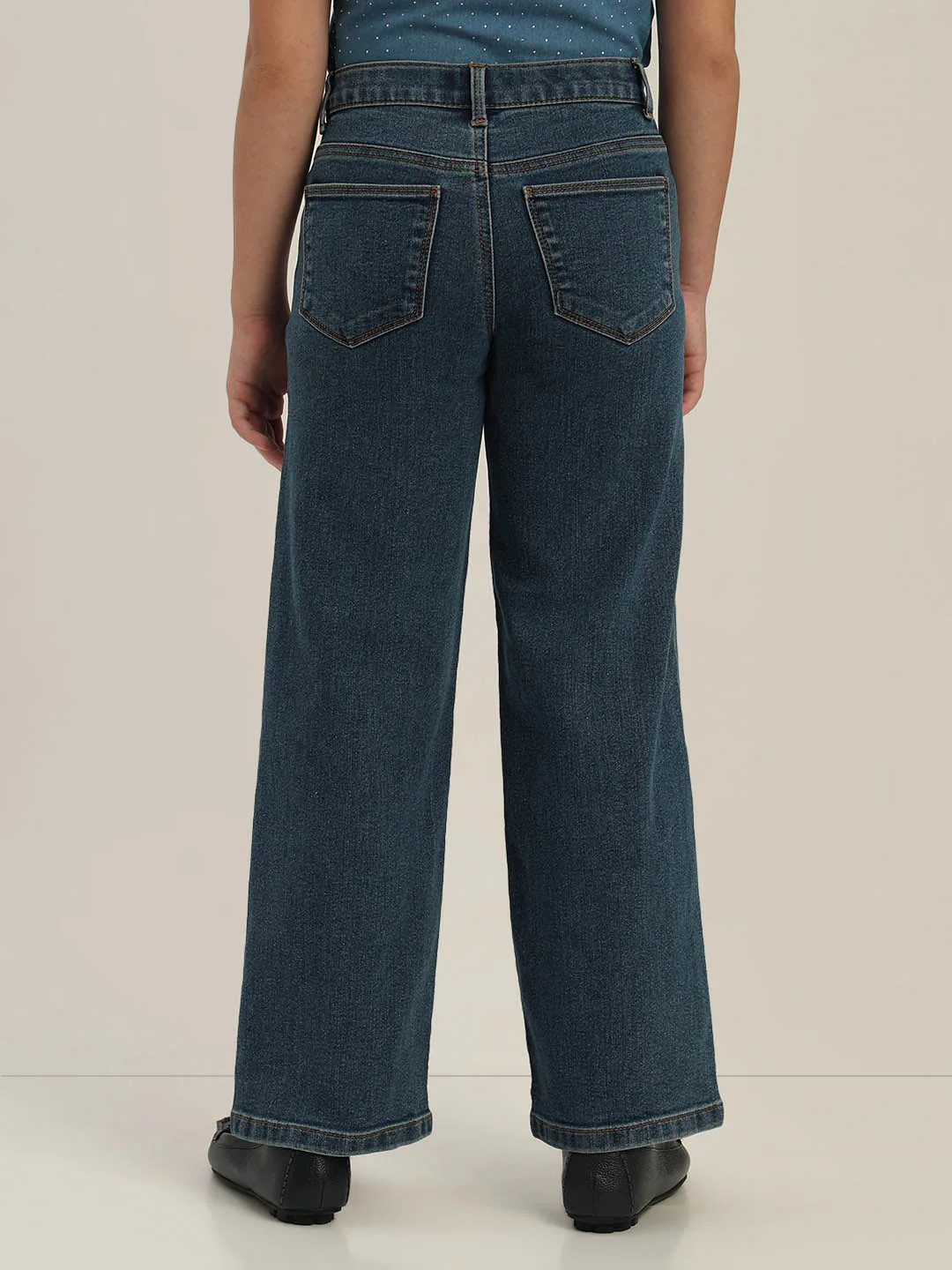 GIRLS Dark Blue Wide Leg Jeans - Image 4