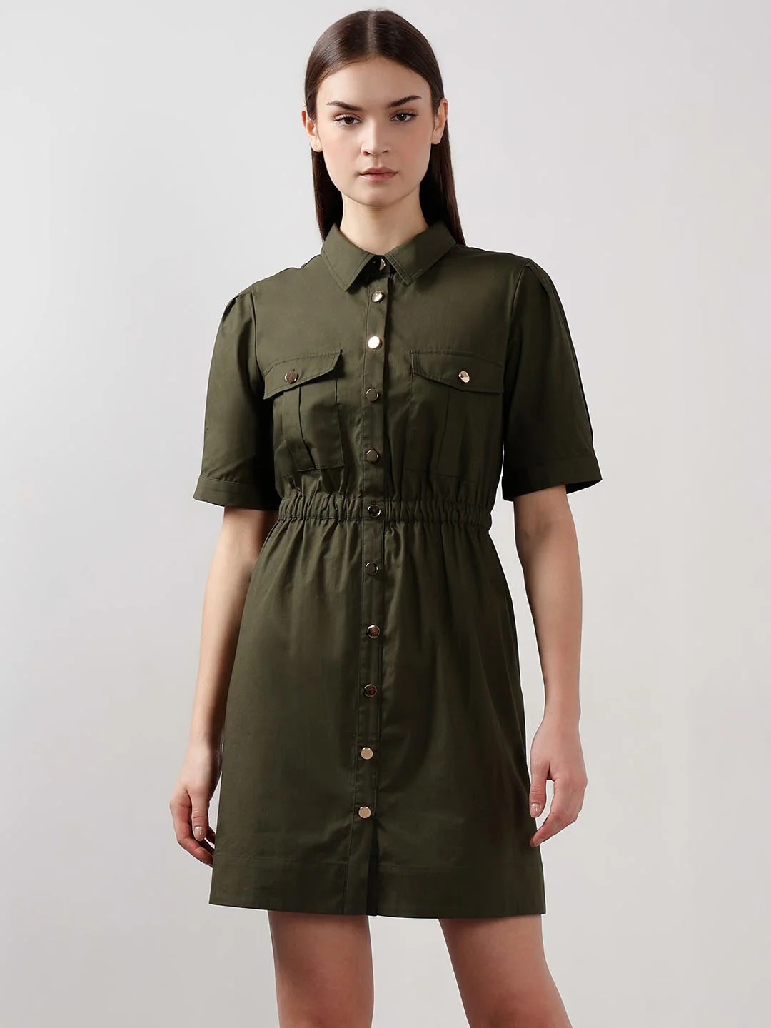Vero Moda Green Cotton Shirt Dress - Image 2