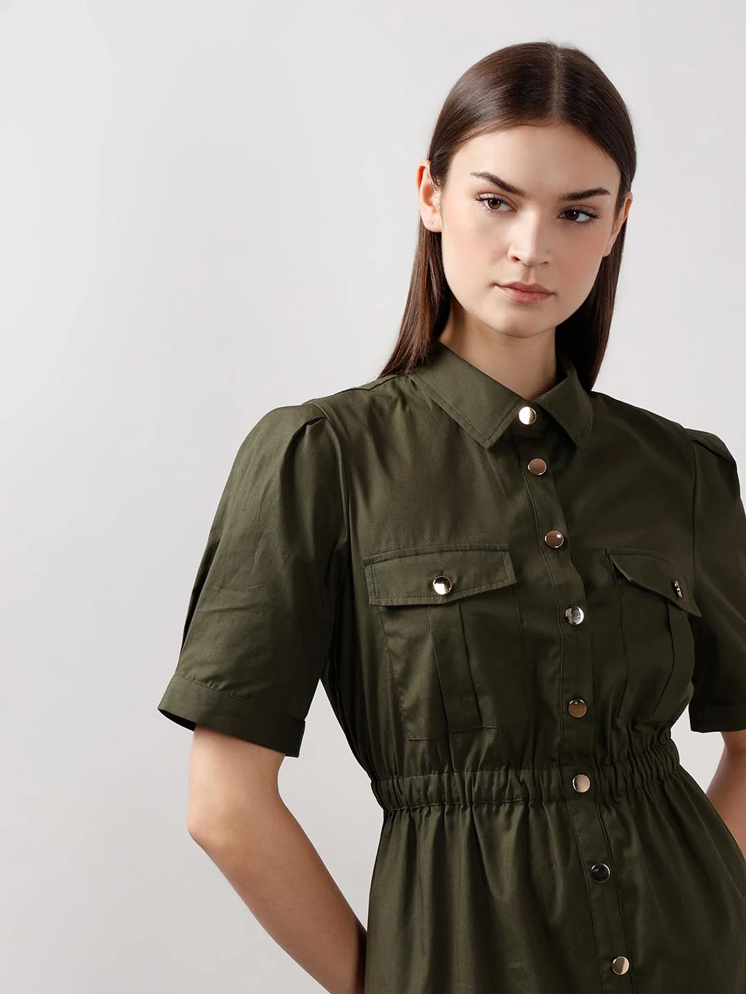 Vero Moda Green Cotton Shirt Dress - Image 6