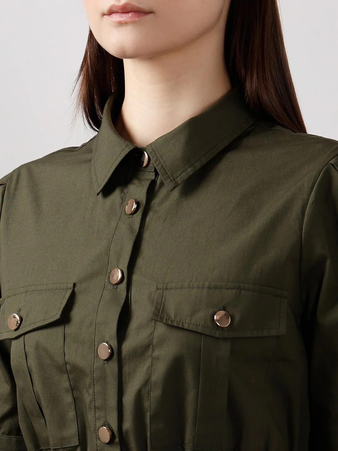 Vero Moda Green Cotton Shirt Dress - Image 8