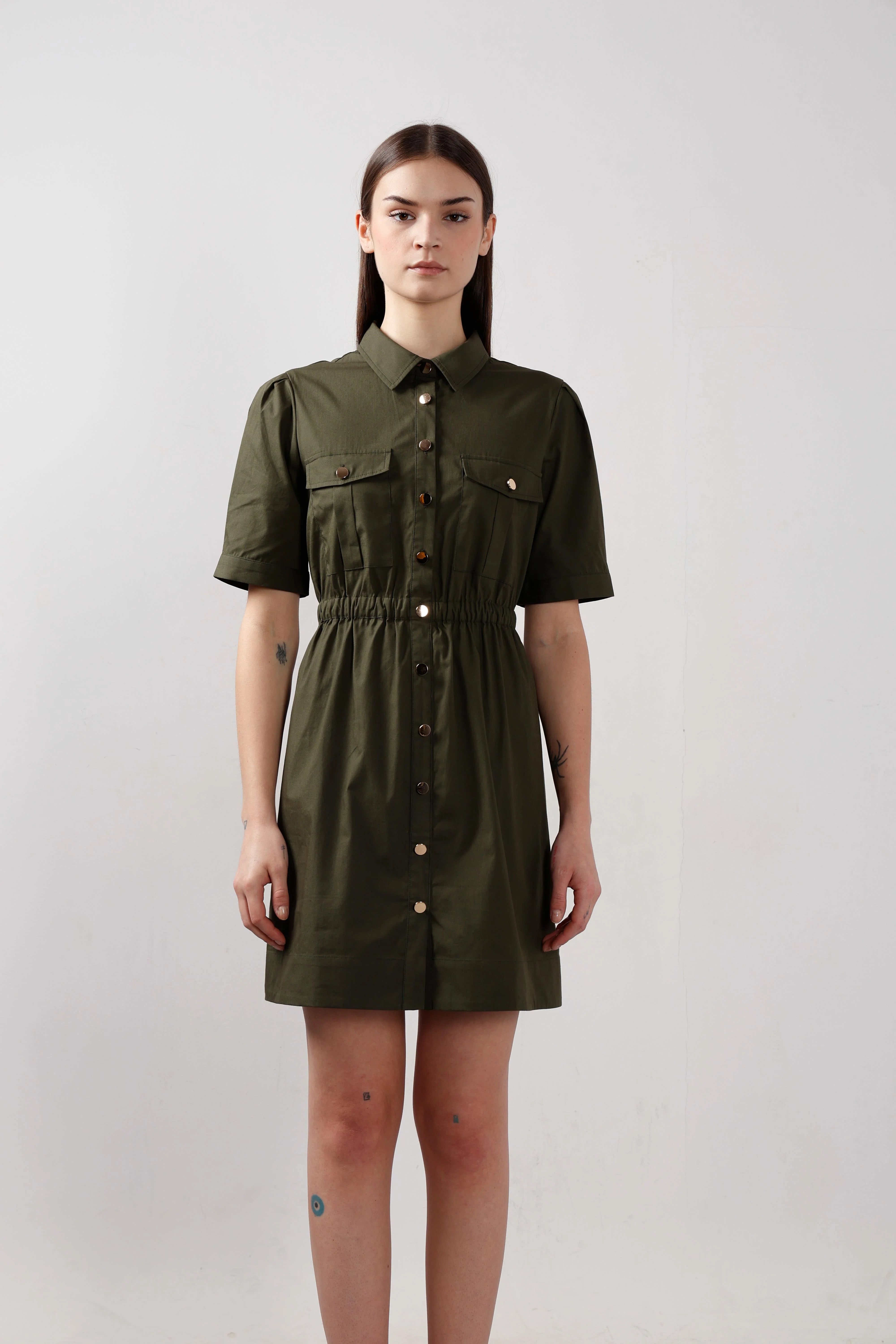 Vero Moda Green Cotton Shirt Dress - Image 9
