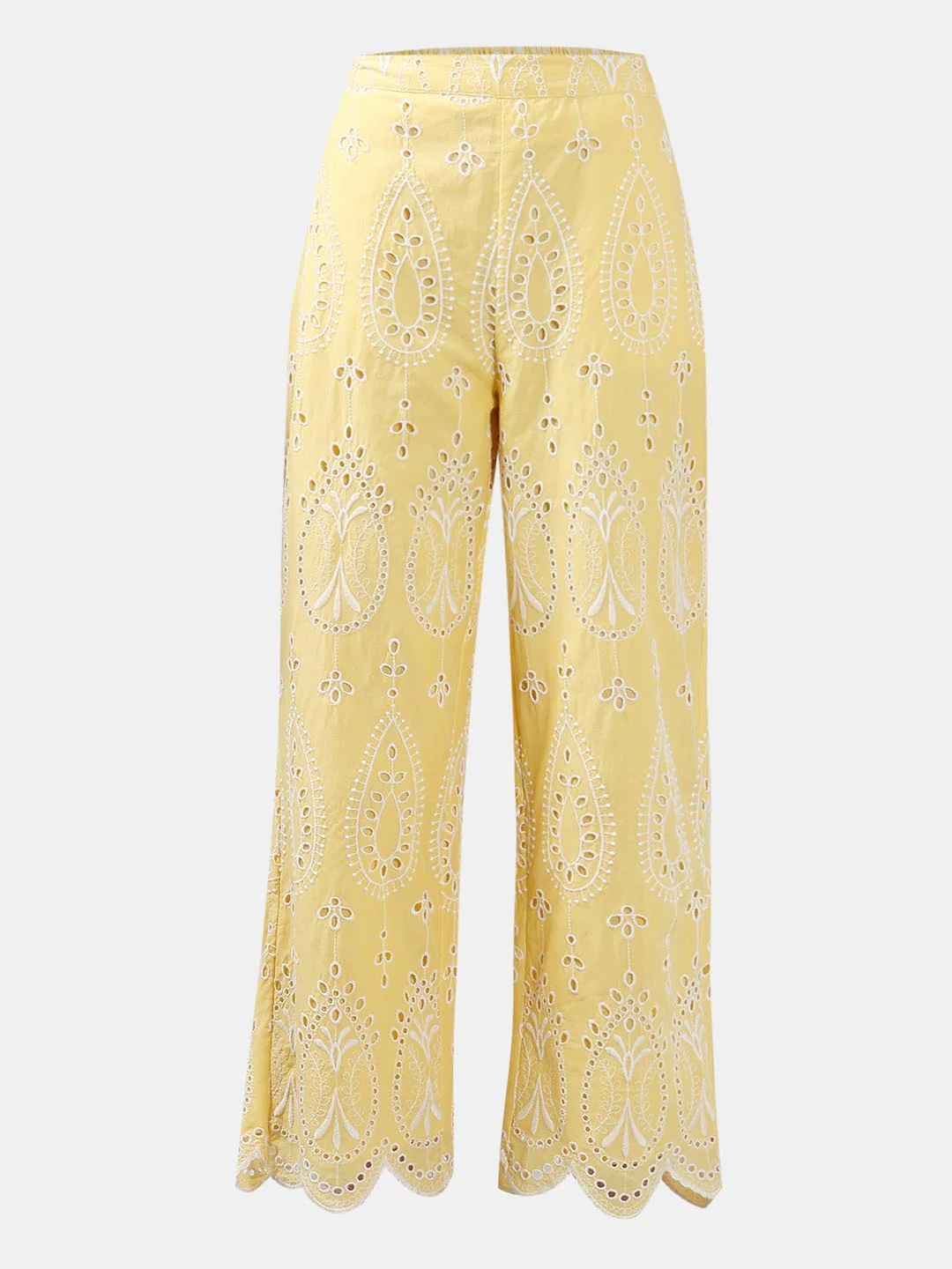 Vero Moda Yellow Schiffli Embroidered Pant - Image 7
