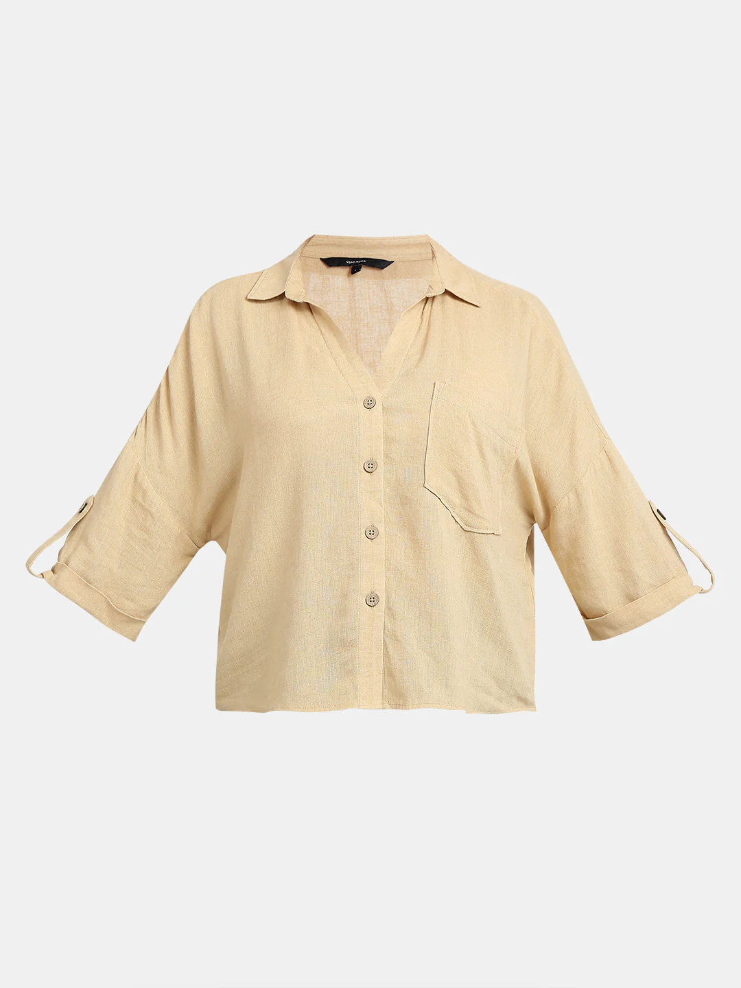 VERO MODA Beige Short Sleeves Shirt - Image 7