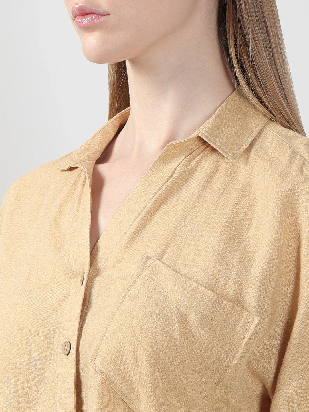 VERO MODA Beige Short Sleeves Shirt - Image 8