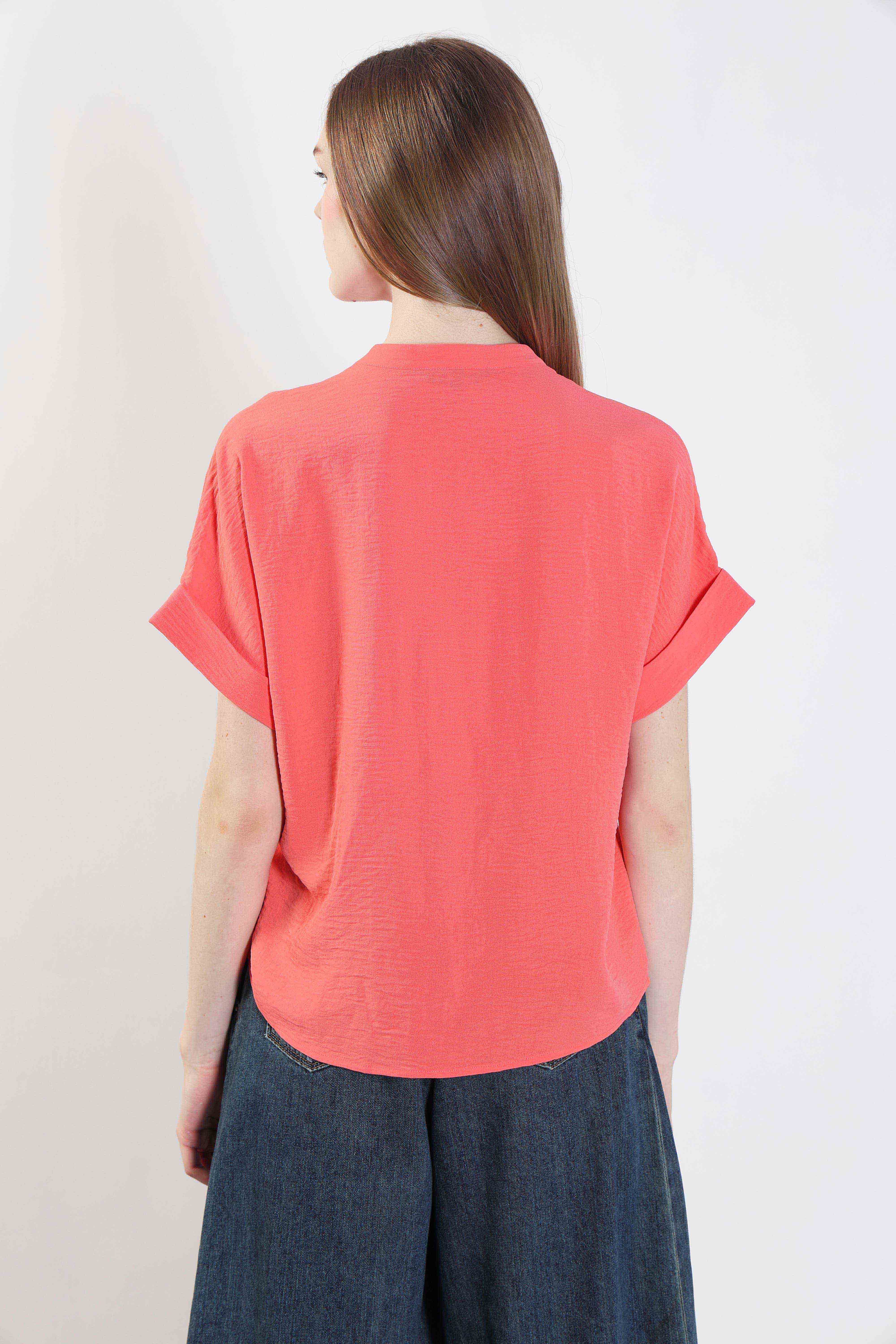 Coral Pink Short Sleeves Top - Image 10