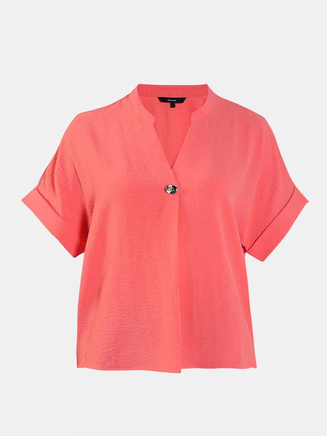 Coral Pink Short Sleeves Top - Image 7
