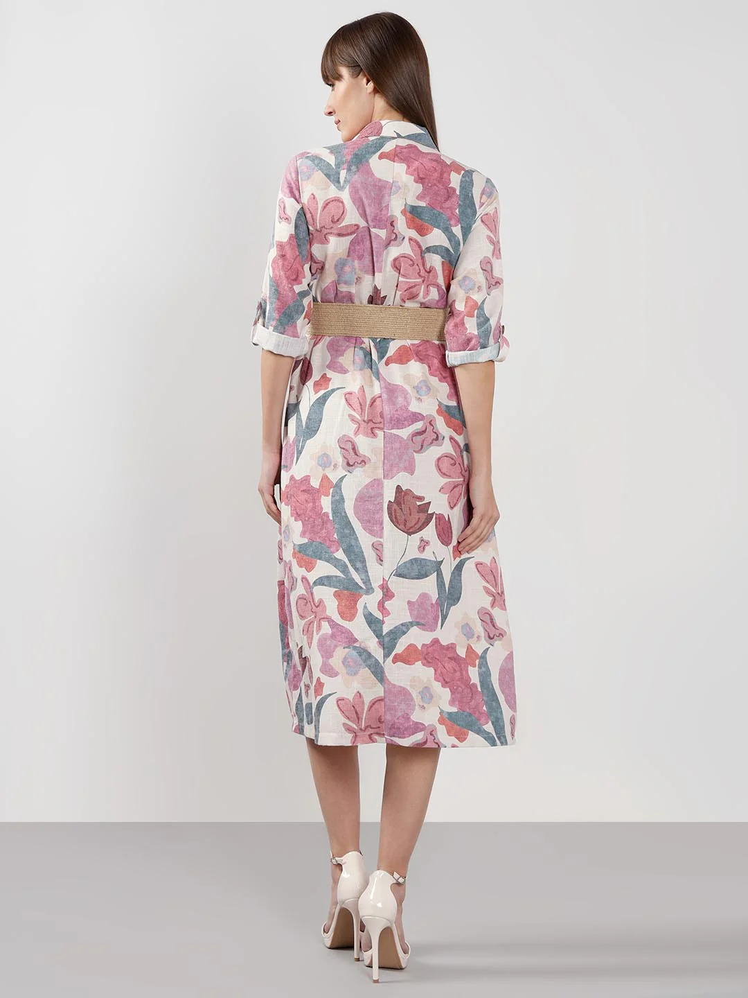 Vero Moda Pink Floral Print Shirt Dress - Image 4