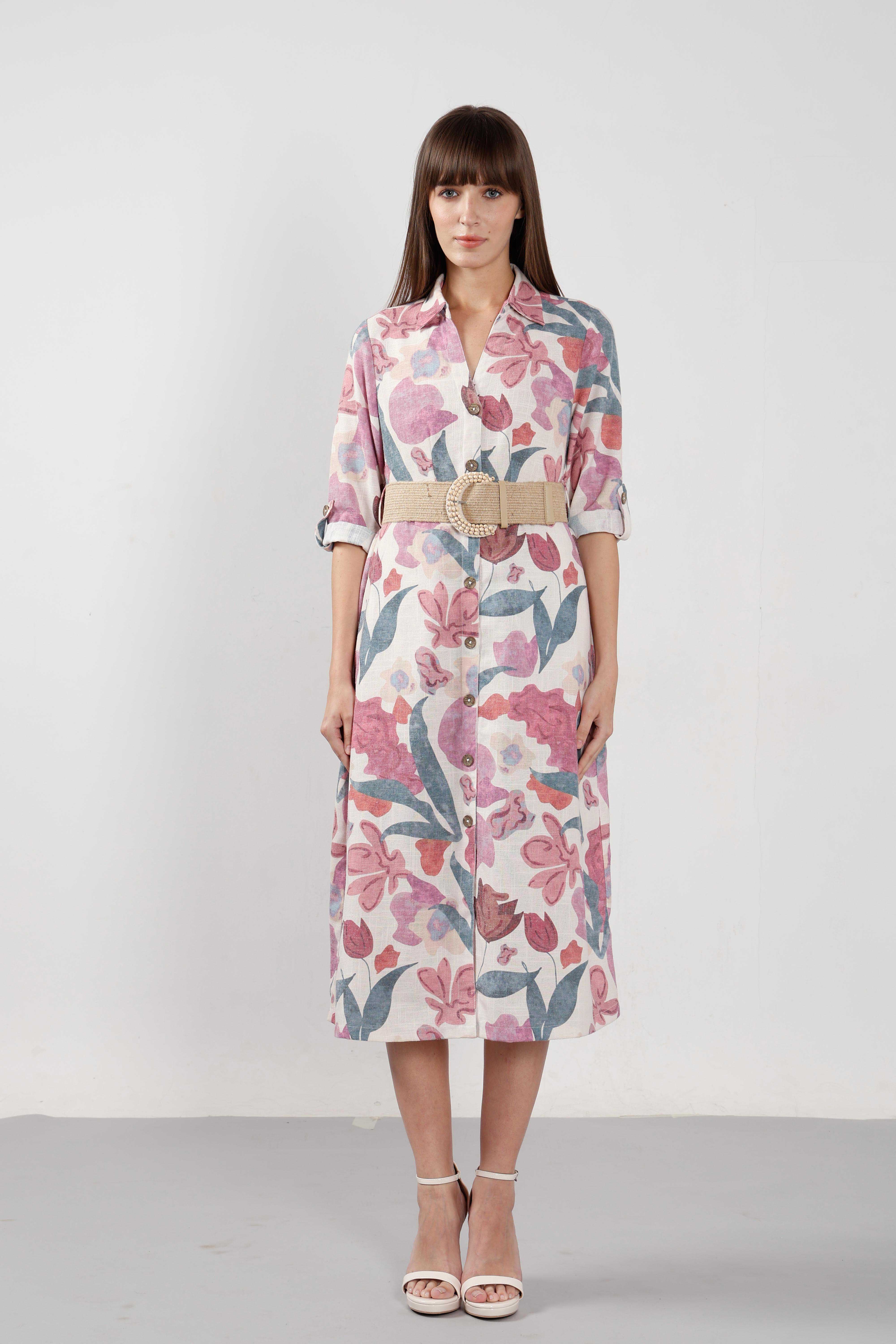 Vero Moda Pink Floral Print Shirt Dress - Image 8