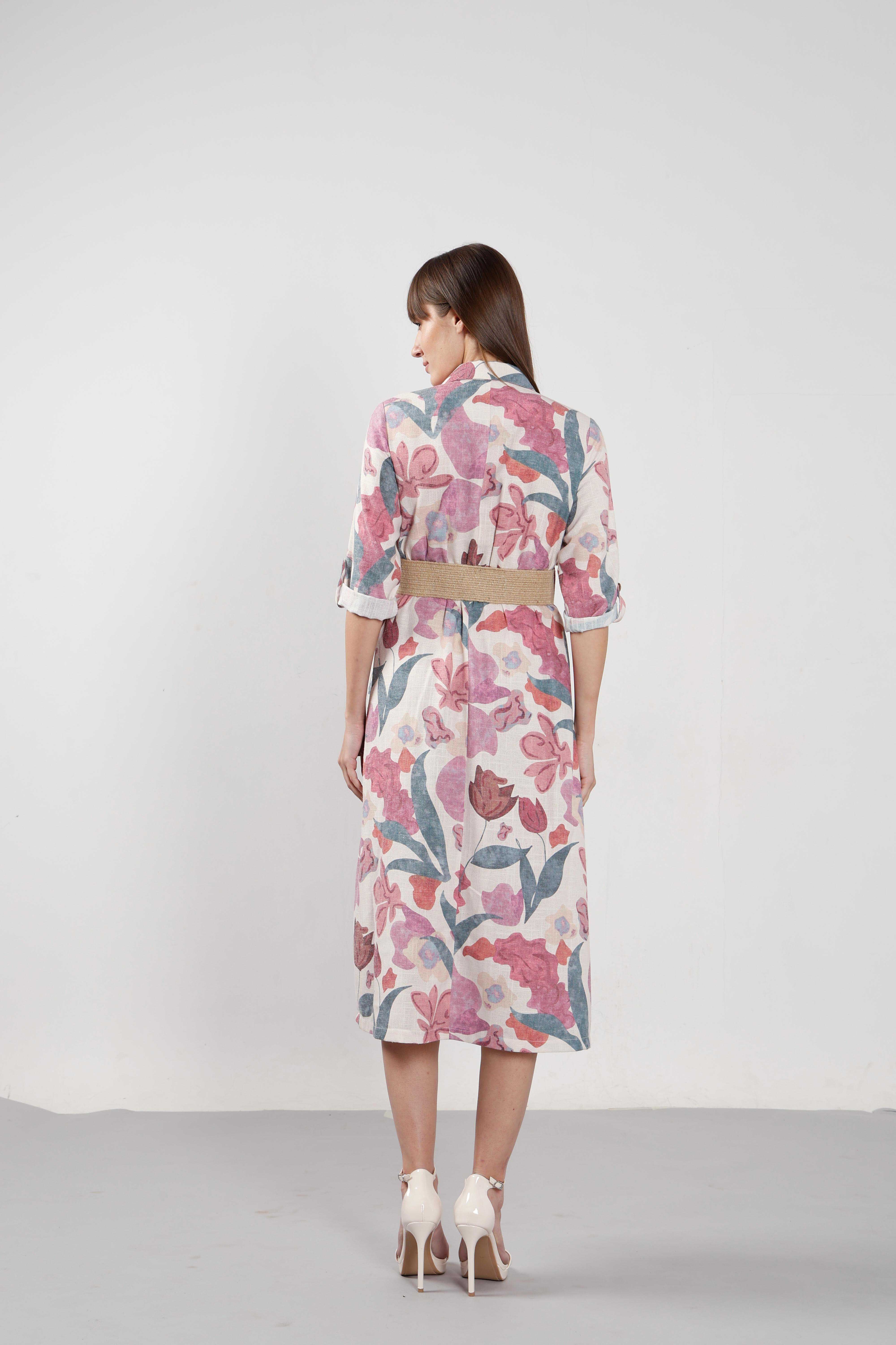 Vero Moda Pink Floral Print Shirt Dress - Image 9