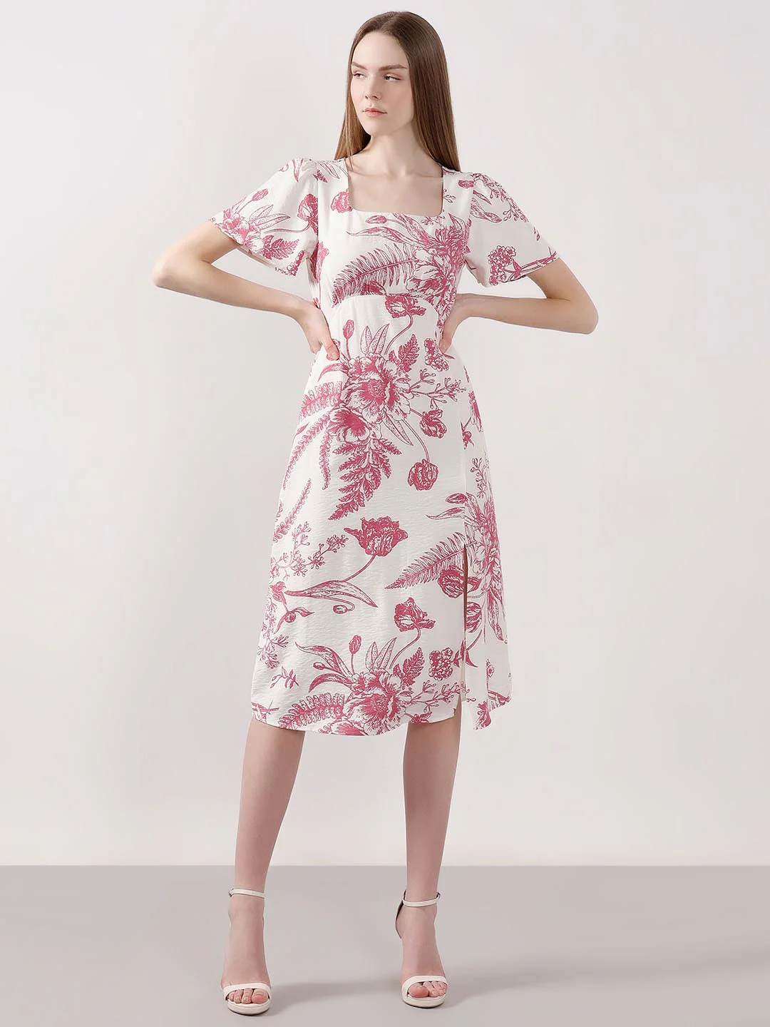 Vero Moda White Printed Midi Dress - Image 2