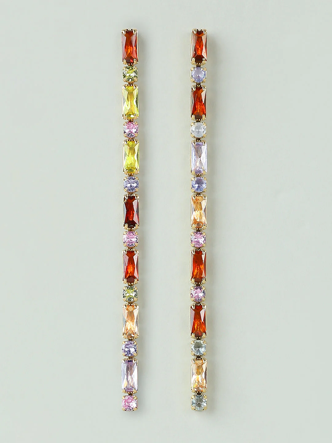 Long Crystal Drop Earrings - Image 2
