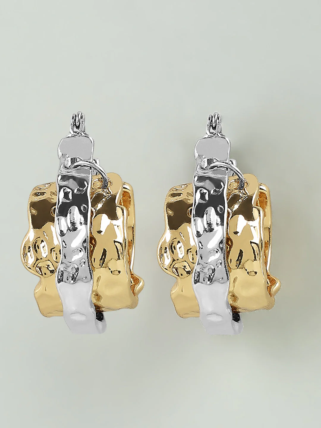 Dual Toned Hoop Earrings - Image 2