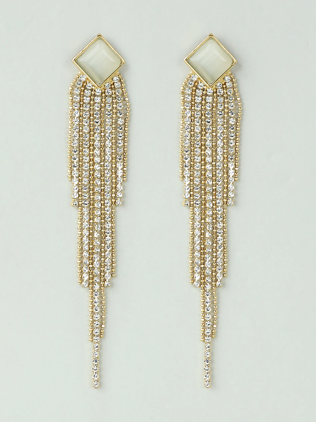 Rhinestone Detail Drop Earrings - Image 2