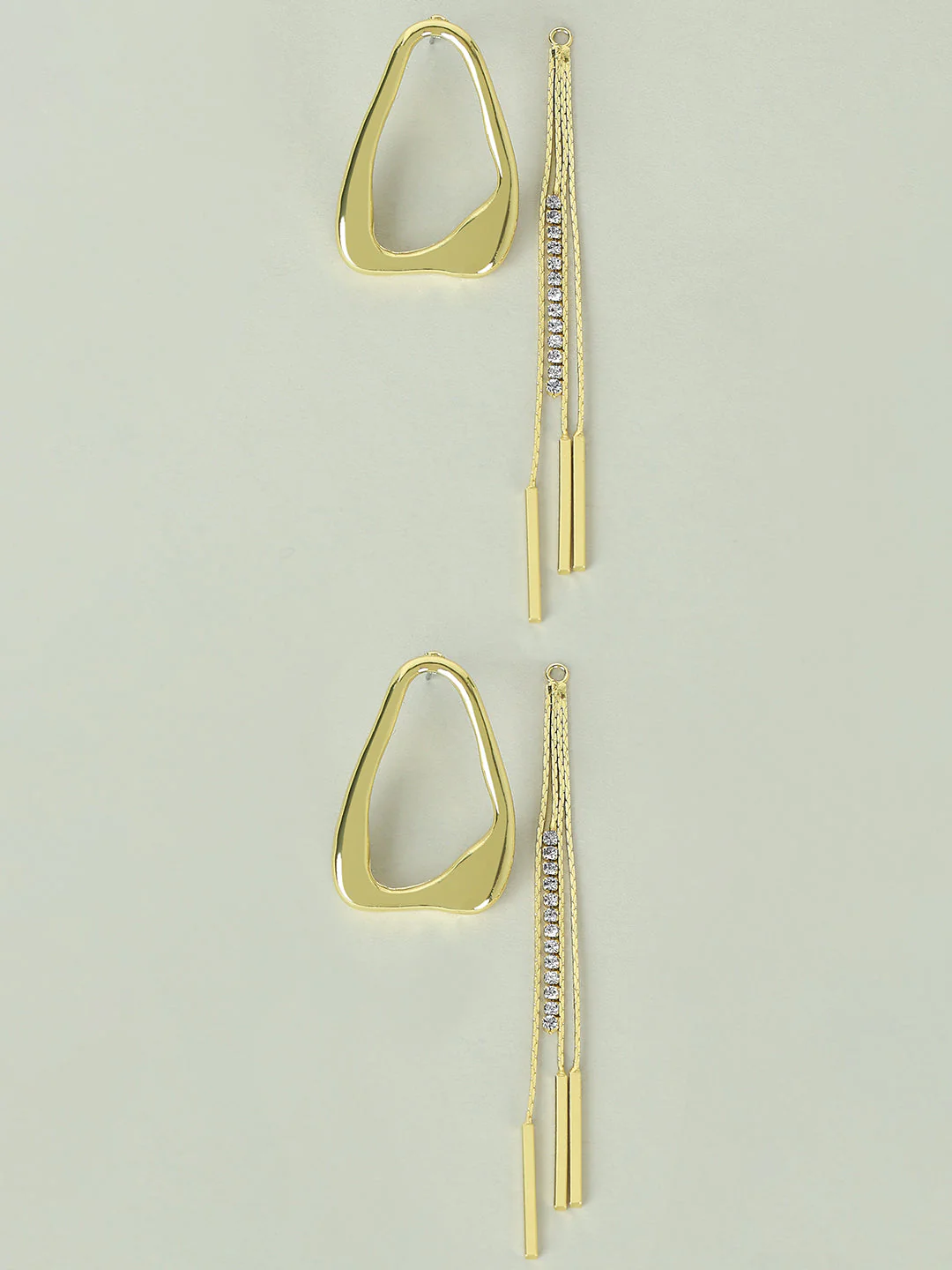 Golden Moulded Earrings - Image 3
