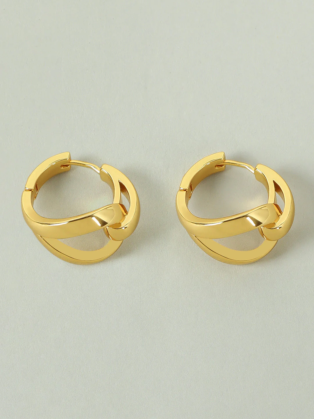 Golden Hoop Earrings - Image 2