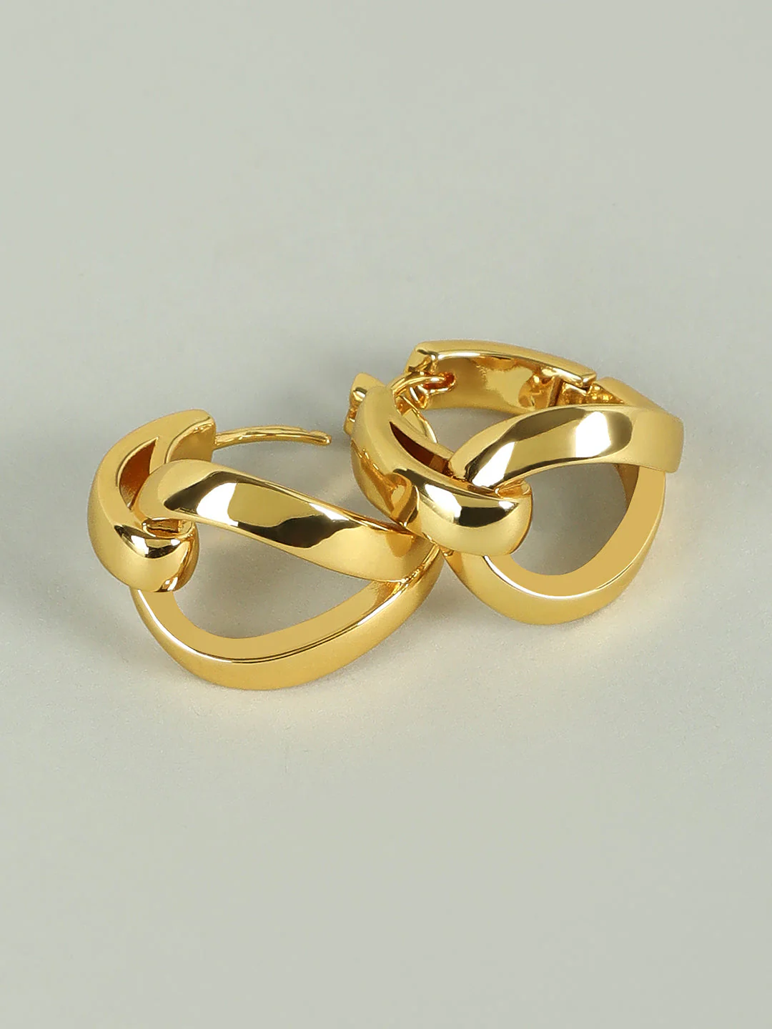 Golden Hoop Earrings - Image 3