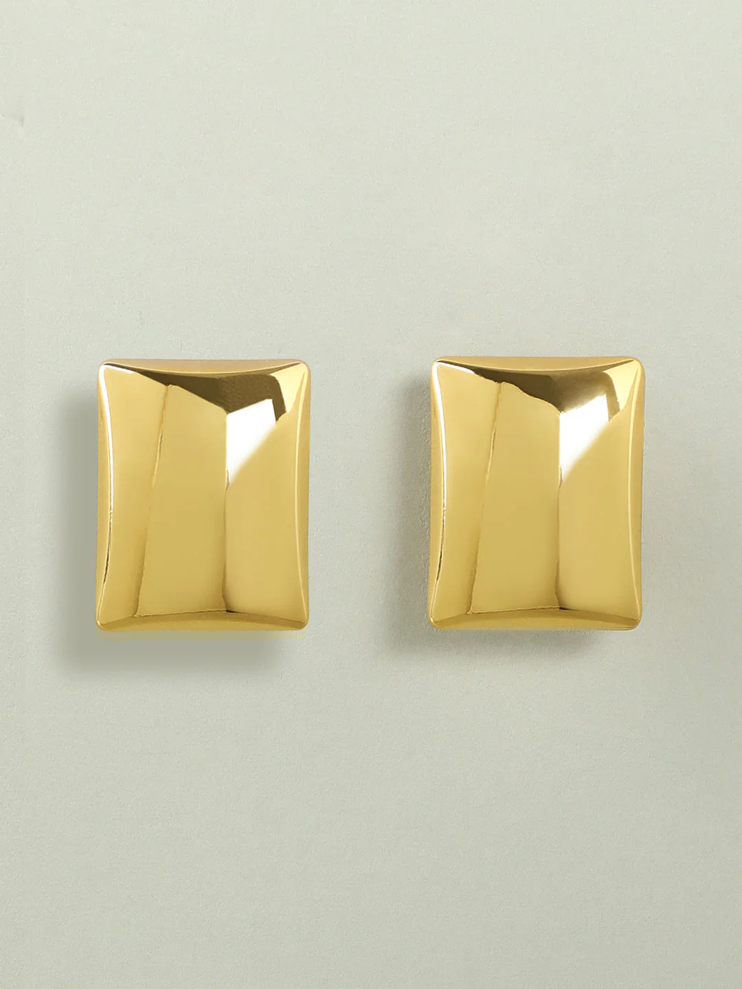 Golden Rectangular Earrings - Image 2