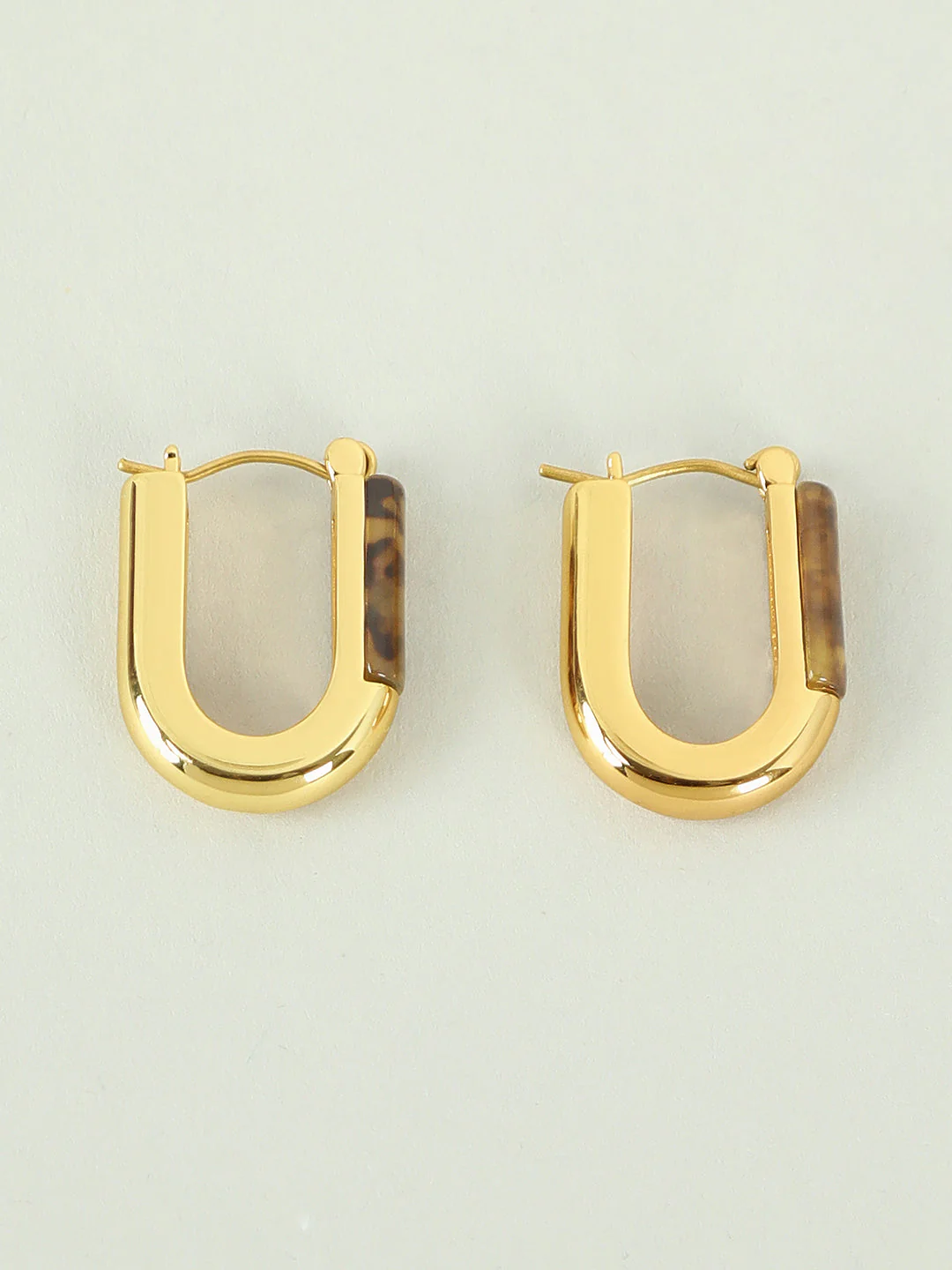 Golden U Shaped Earrings - Image 2