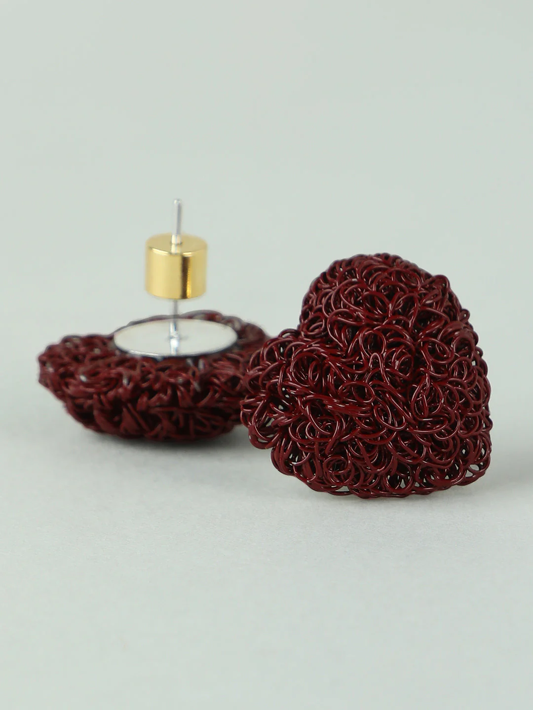 Red Heart Shaped Earrings - Image 3