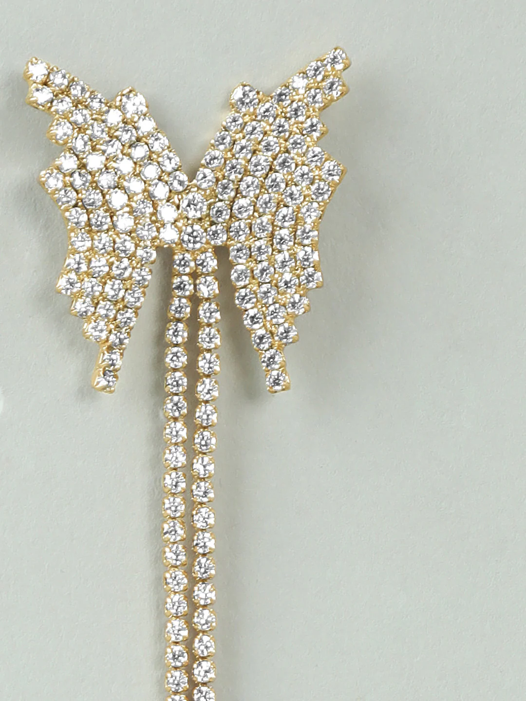 Butterfly Rhinestone Drop Earrings - Image 3