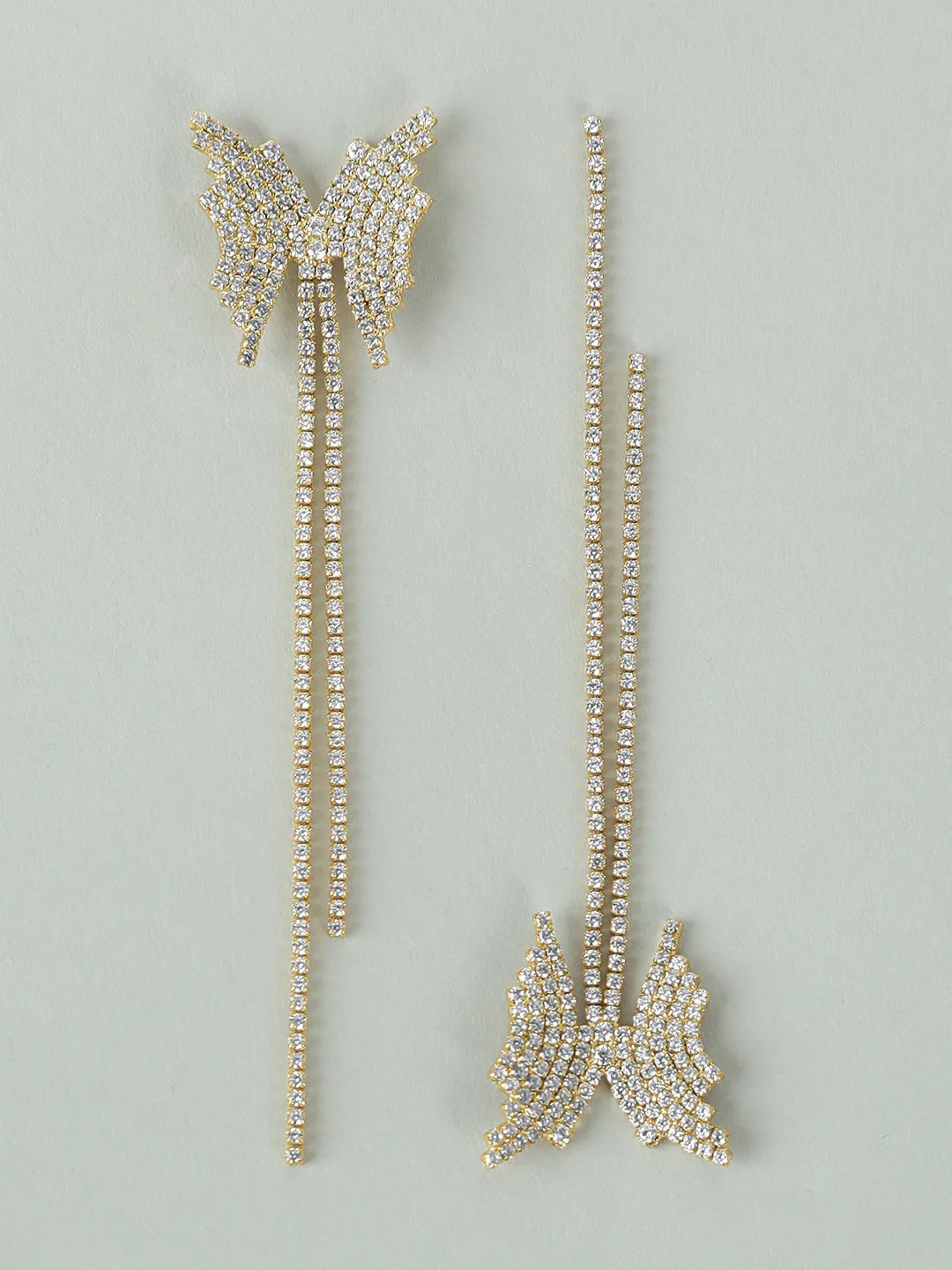 Butterfly Rhinestone Drop Earrings - Image 4