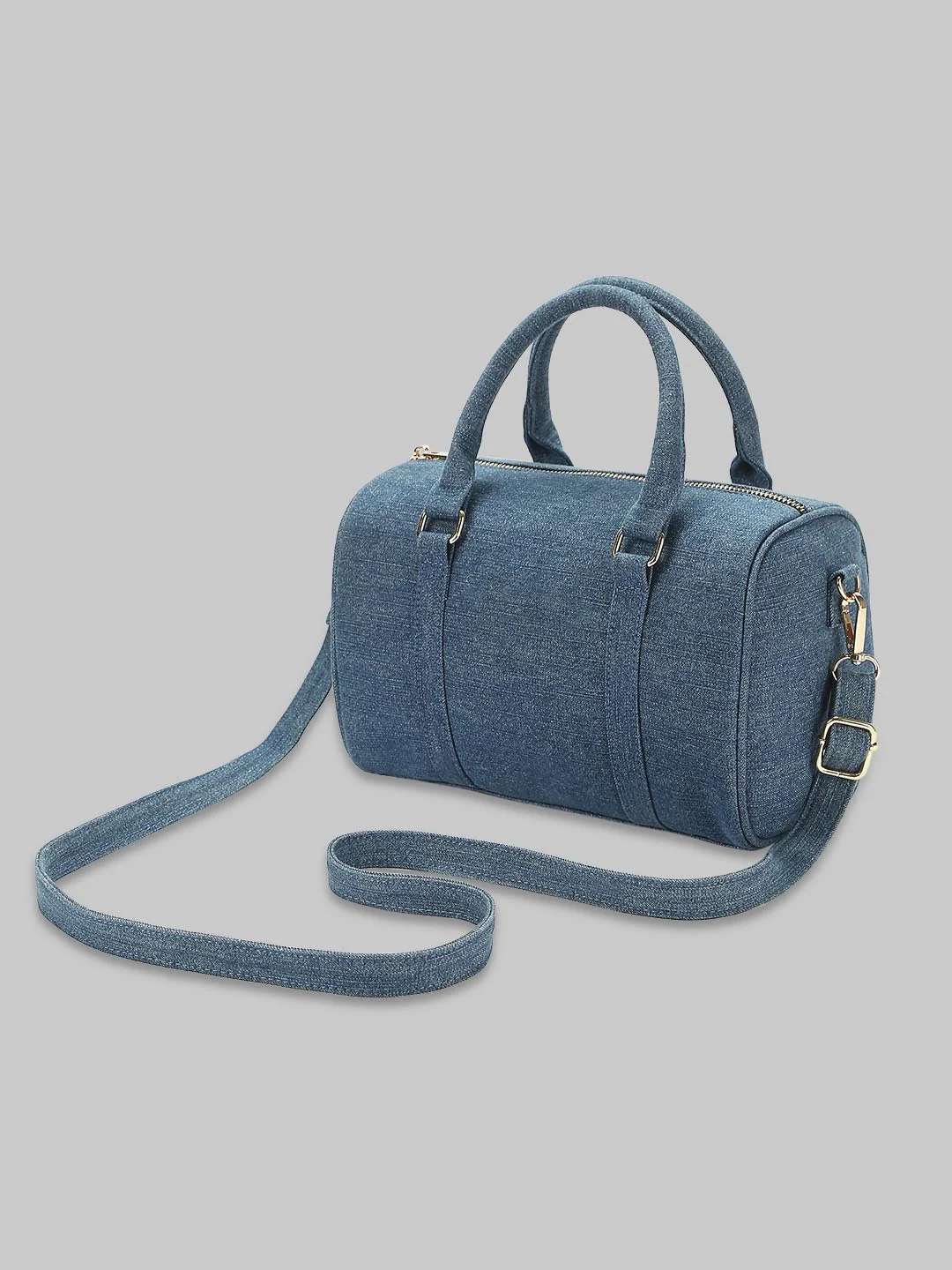 Blue Cotton Denim Bag - Image 3