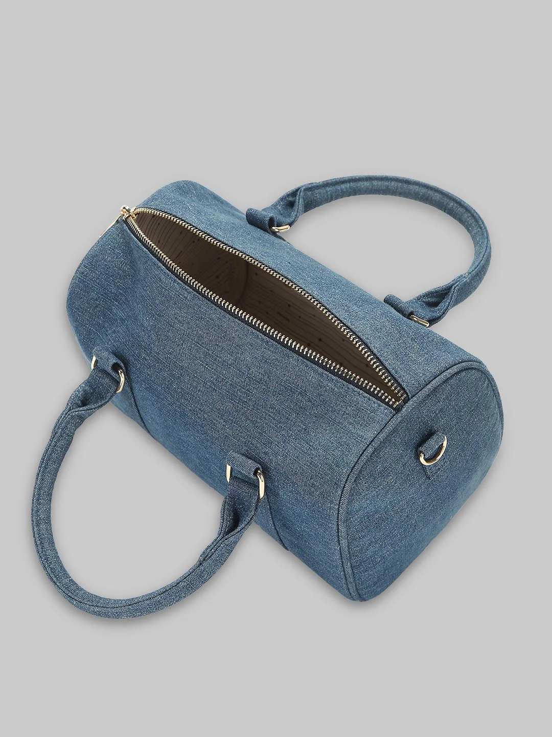 Blue Cotton Denim Bag - Image 4