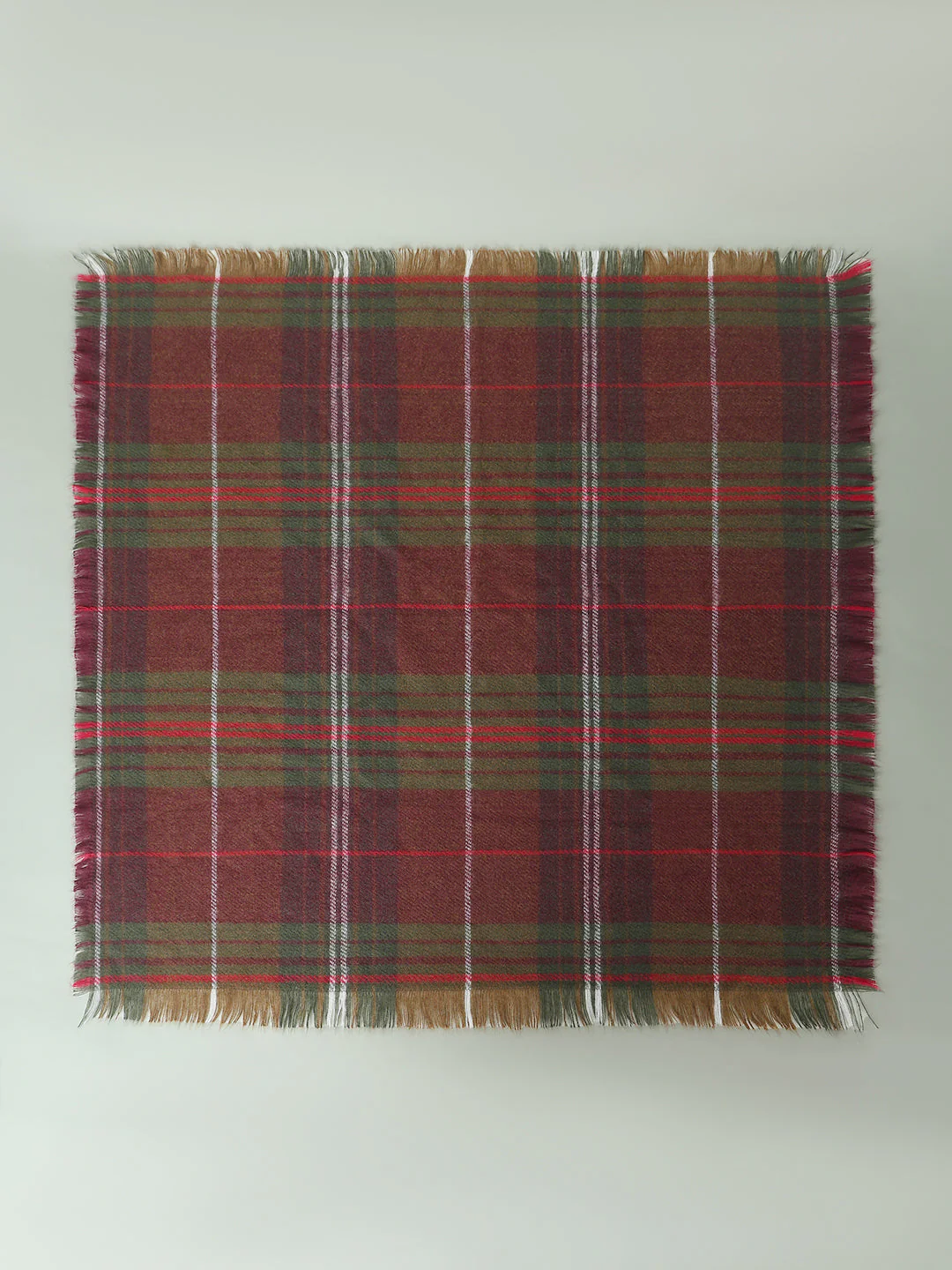 Check Recycled Polyester Scarf - Red - Image 2
