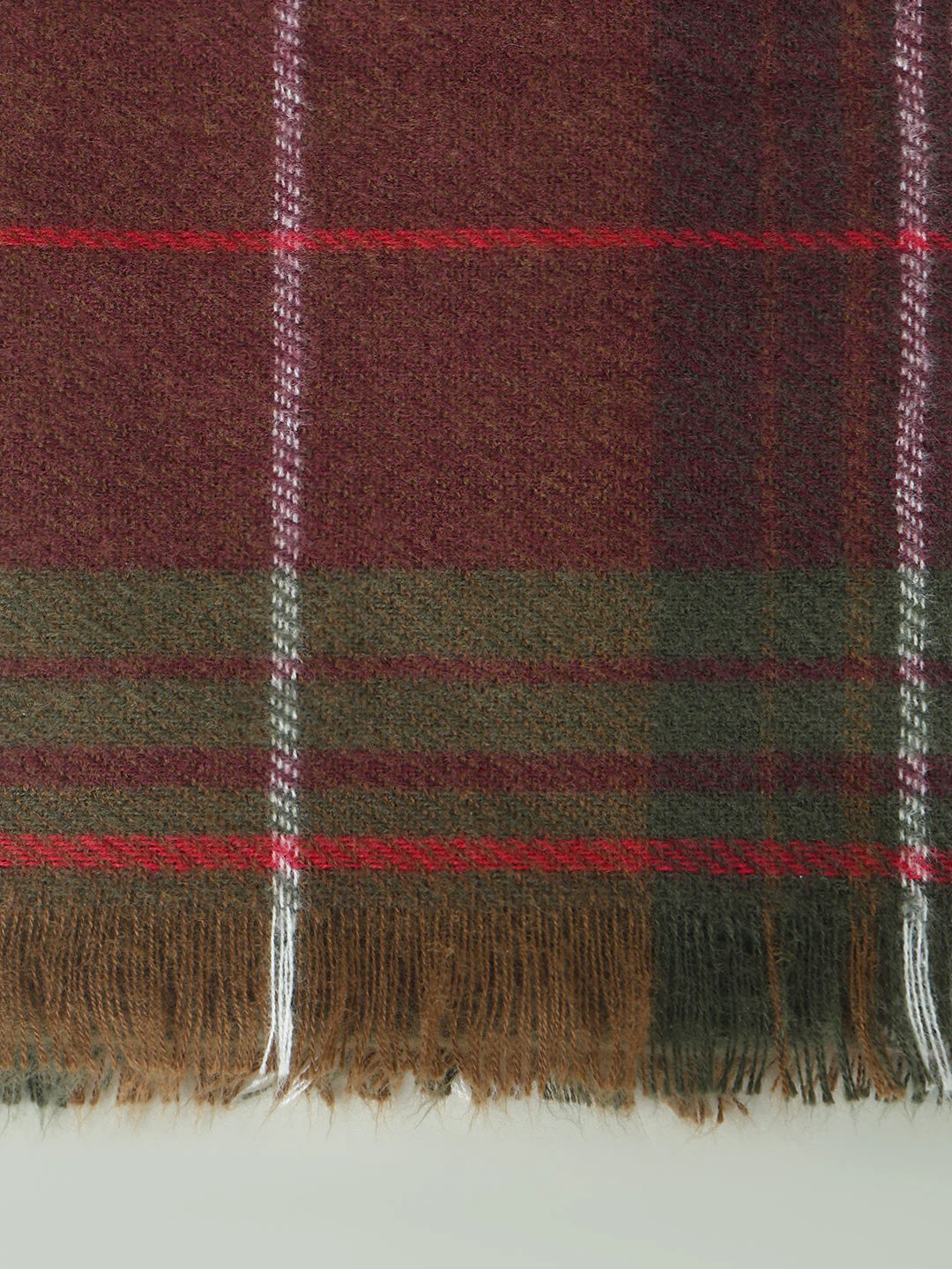 Check Recycled Polyester Scarf - Red - Image 3