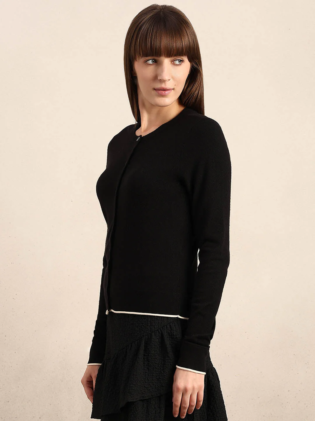 Button-Up O-Neck Cardigan - Image 3