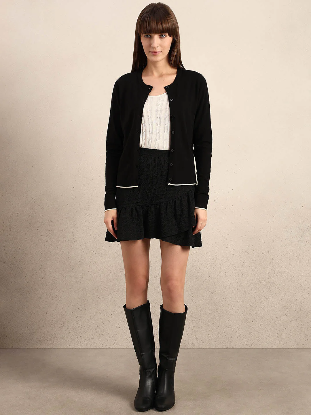 Button-Up O-Neck Cardigan - Image 5