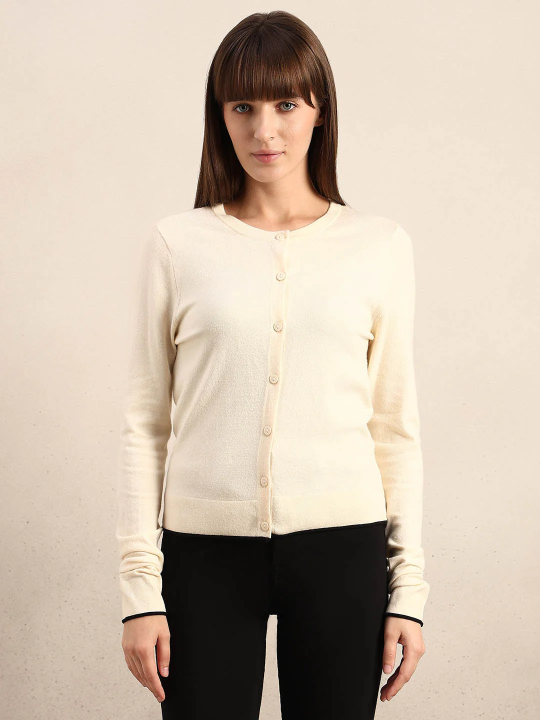 Cream Button-Up Cardigan - Image 2