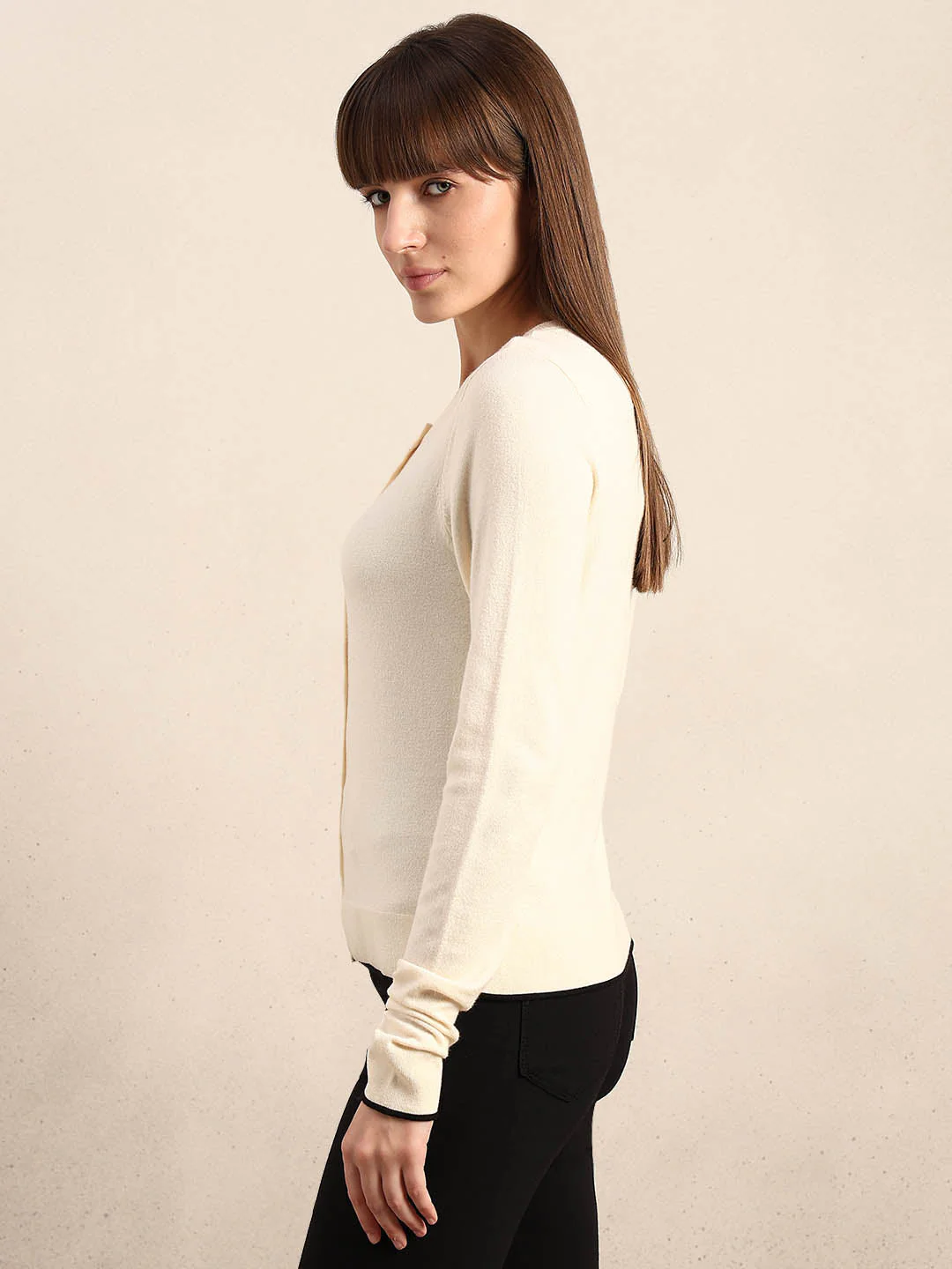 Cream Button-Up Cardigan - Image 3