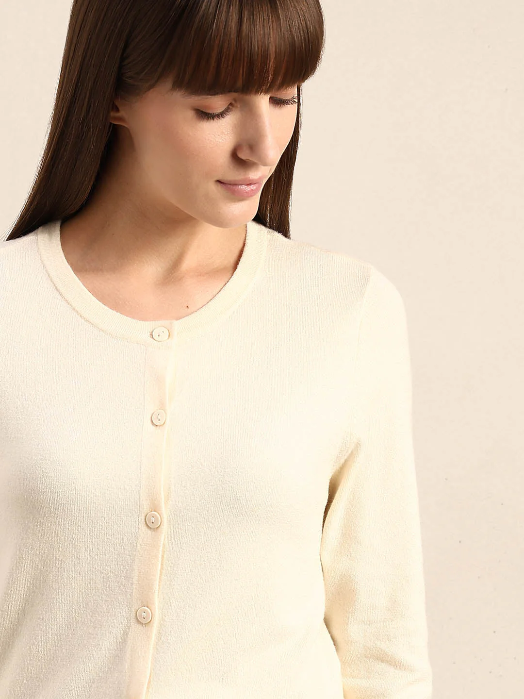 Cream Button-Up Cardigan - Image 6