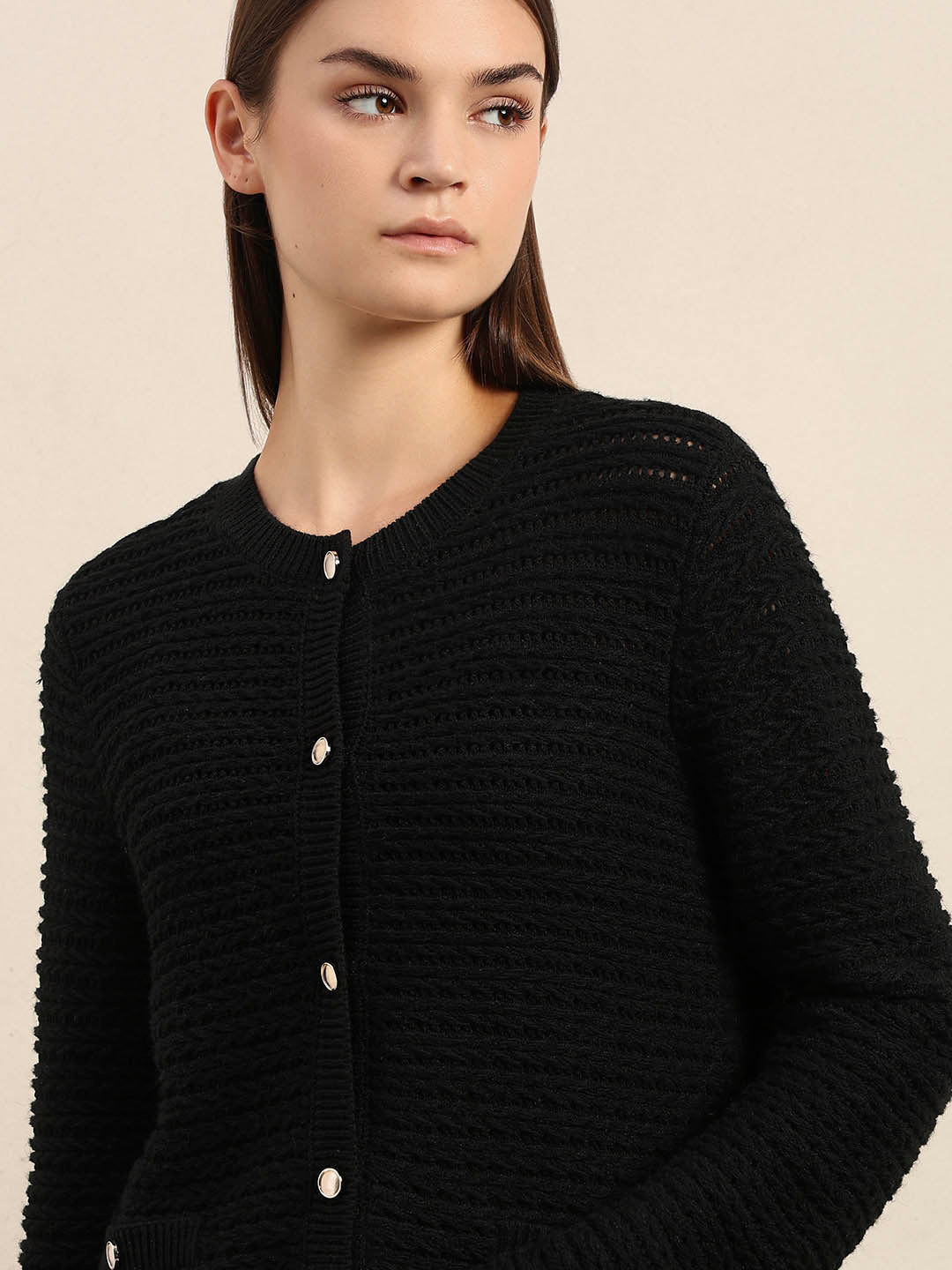 Knitted Button-Up Cardigan - Image 6