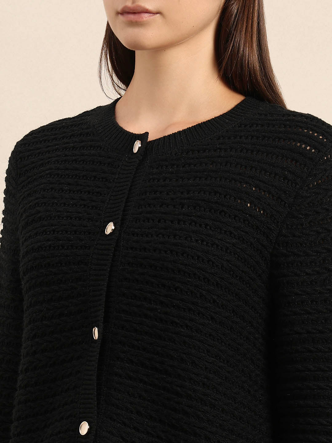 Knitted Button-Up Cardigan - Image 8